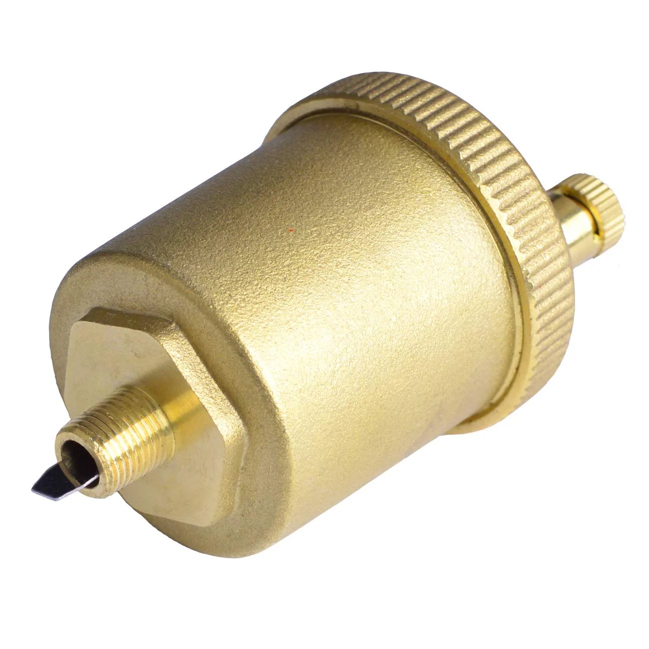 Automatic 1/8 Inch Brass Air Vent Valve For Heating Systems, Heavy Duty Brass Construction, visible NPT threaded connection