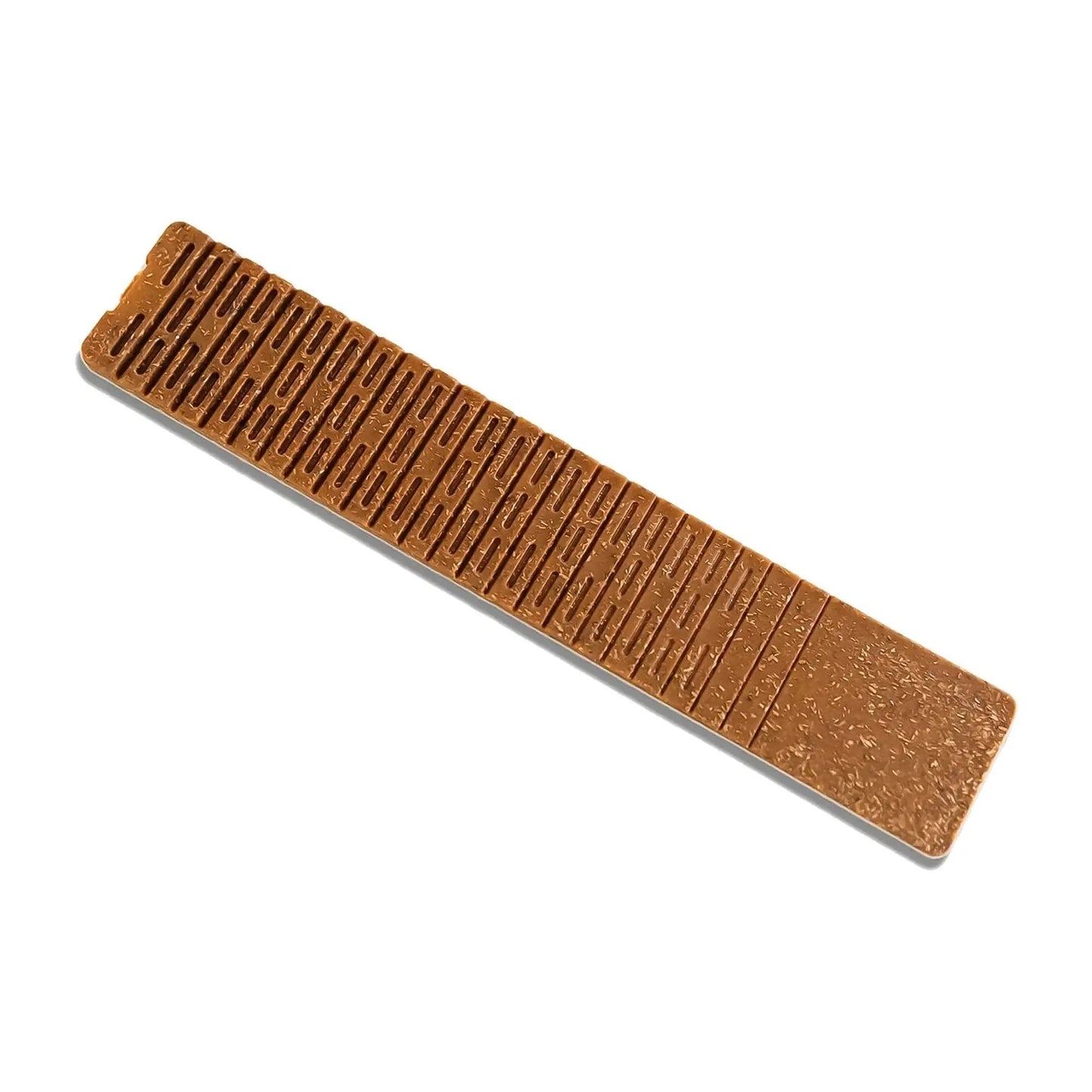 Waterproof 24 Pack 8 Inch Composite Shims For Leveling Toilets Windows Cabinets Decks, close-up of brown shim with score lines