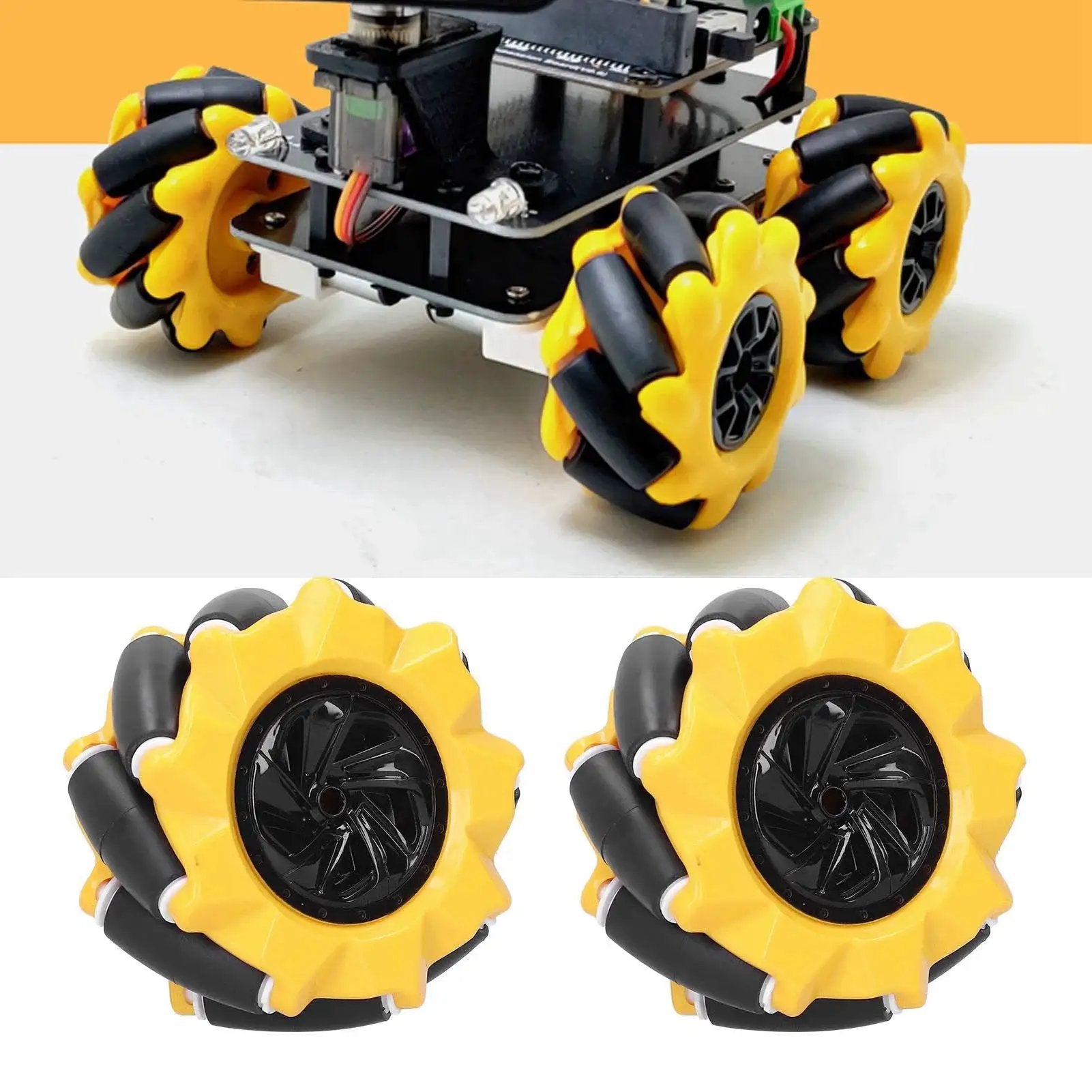 80mm Mecanum Wheel Omnidirectional Robot Car Parts For DIY Projects Two Pack High Quality Wheel Set on robotic vehicle