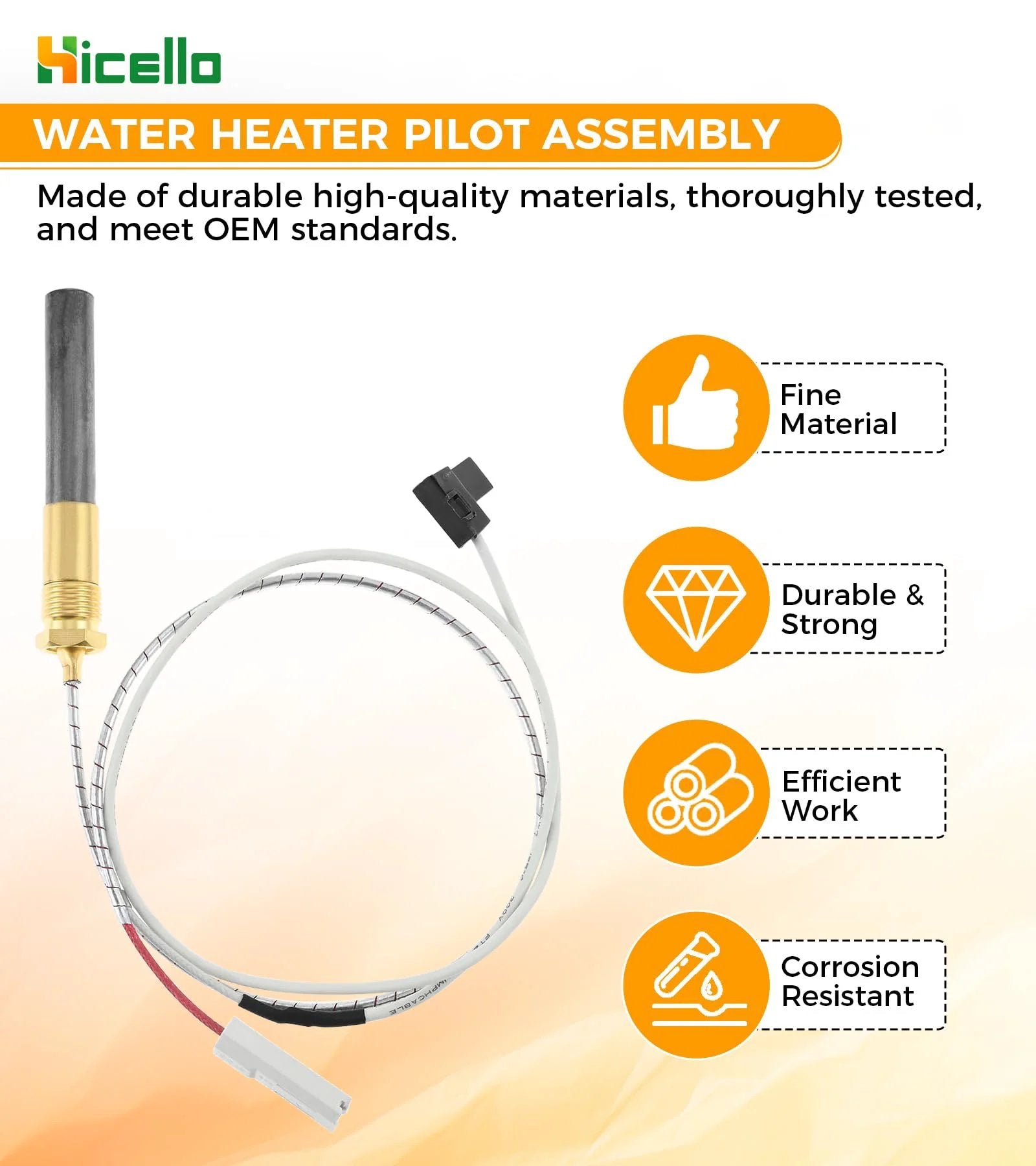 Gas Minivolt Thermopile Generator Replacement Direct OEM For Bradford White Natural Gas Water Heaters 233 47845 05 assembly