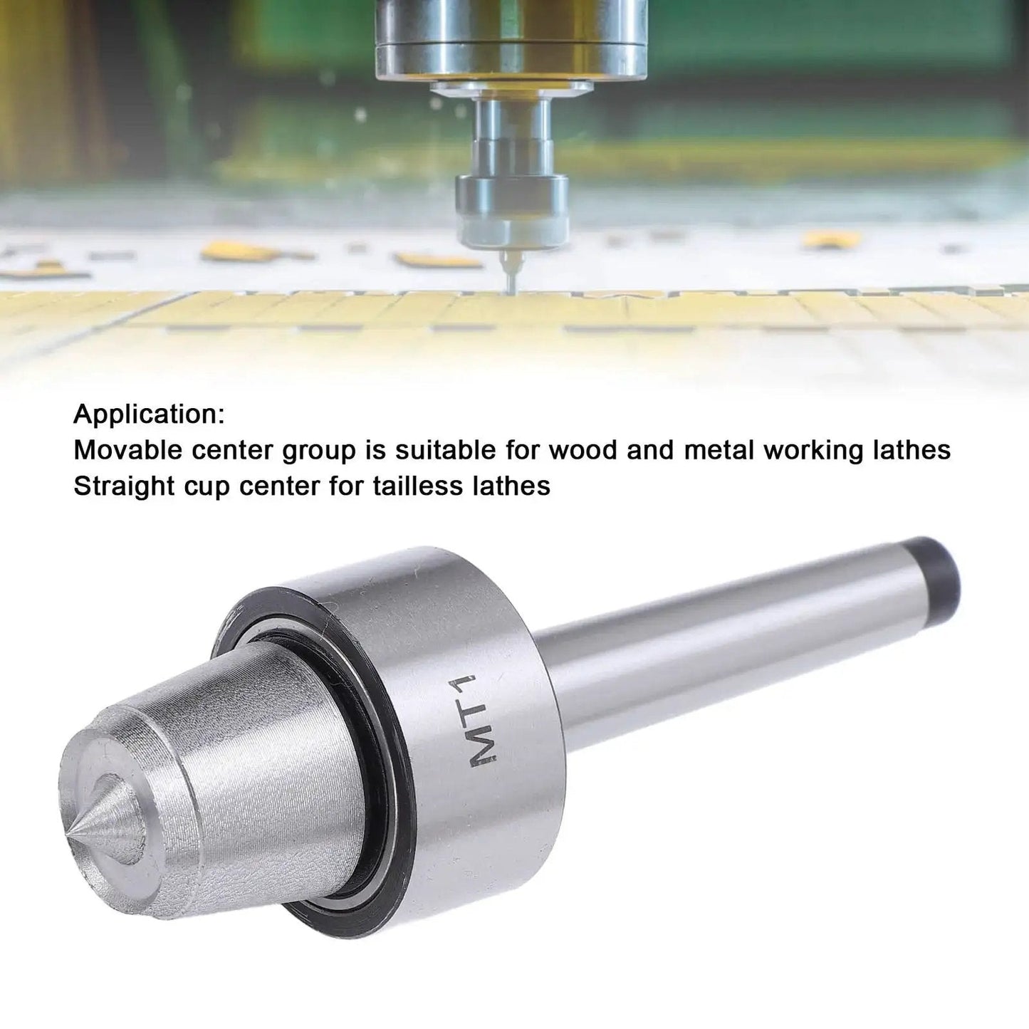 MT1 Tailstock Center Spur Cup For Wood Lathe And Metalworking Lathe Live Center Drive heavy duty steel construction close-up