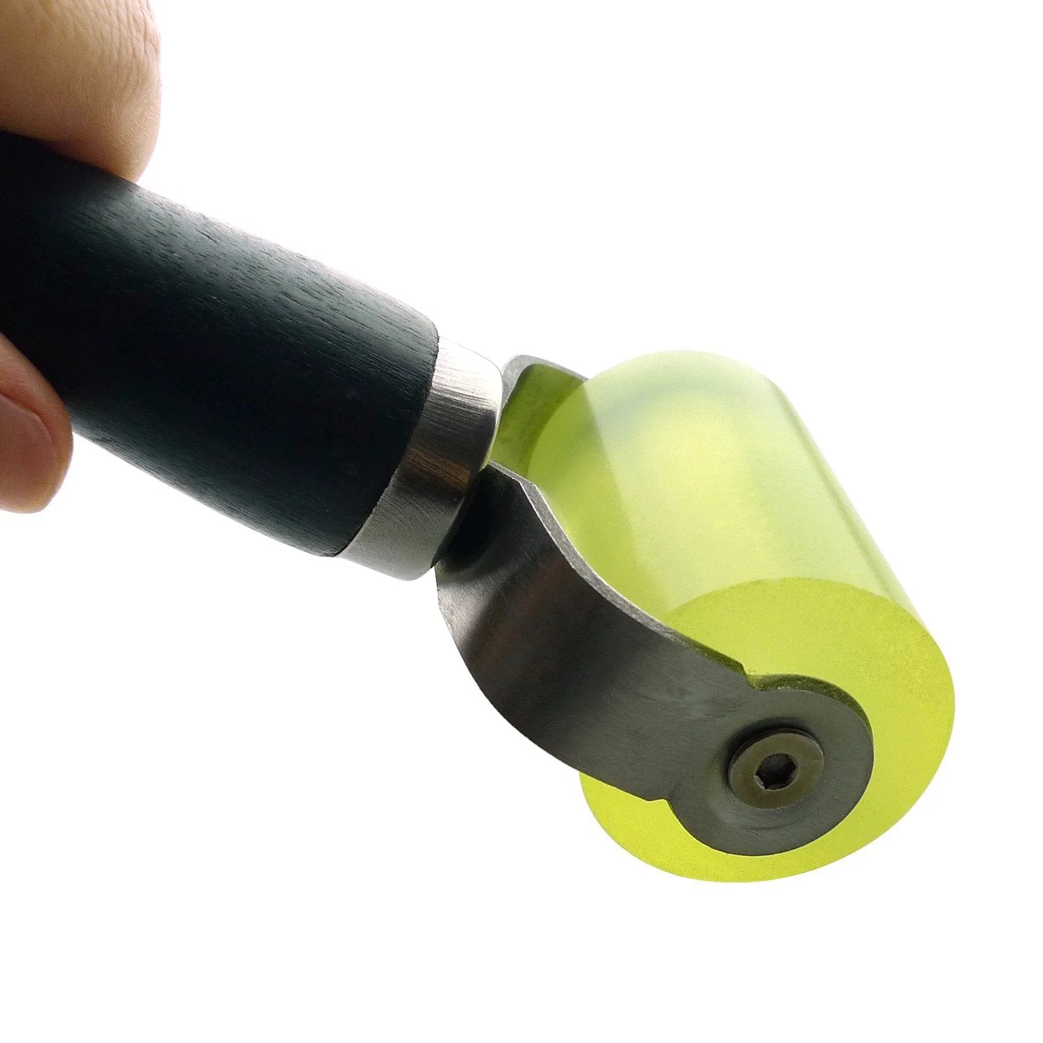 Close-up of Two Piece Car Sound Deadener Roller Kit With 2 Inch Rubber Rolling Wheel for Bubble Free Adhesion and Smooth Application