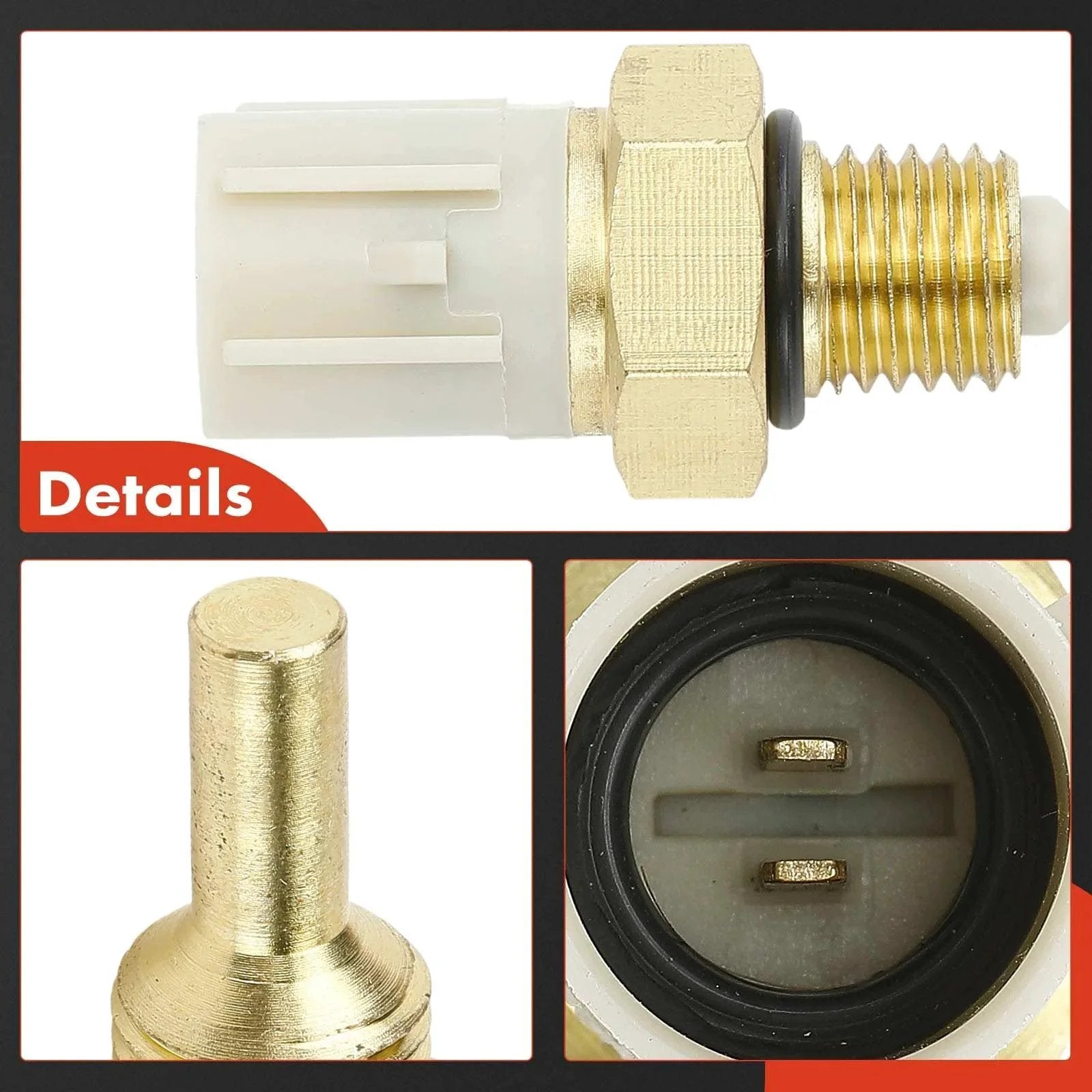Engine Coolant Temperature Sensor 2 Pin Replacement For Honda CRV 1997 2001 showing plug-in details and 2-pin connector