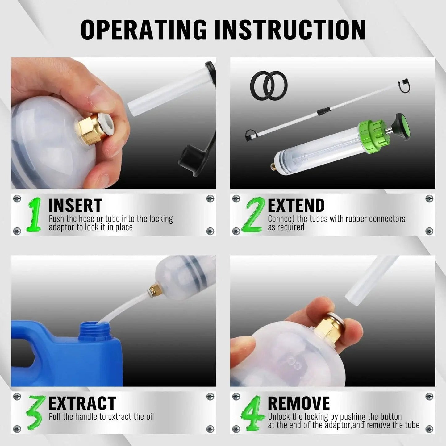 Operating instructions for 200cc Fluid Extractor Pump For Car Fluids Extraction And Manual Suction Transfer