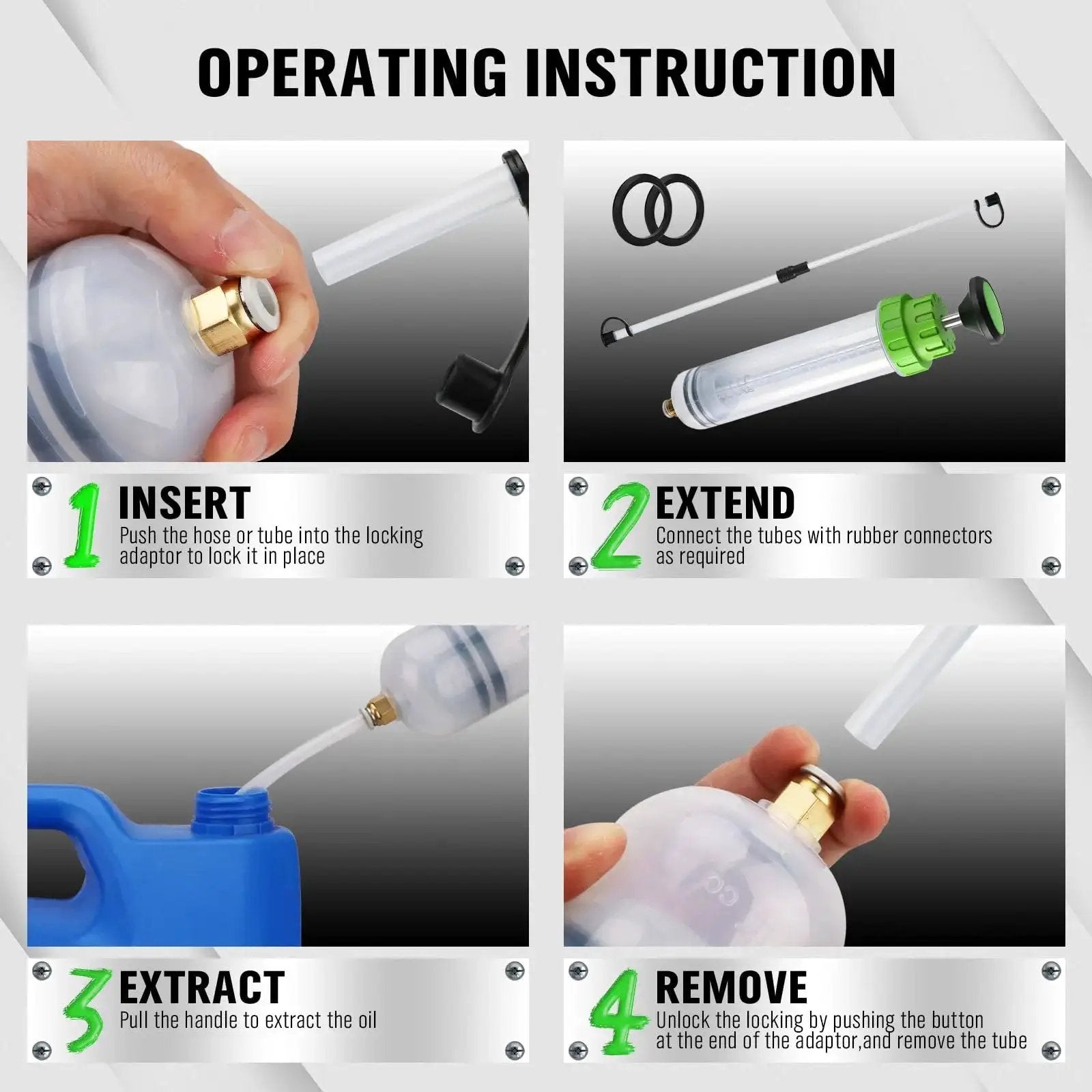 Operating instructions for 200cc Fluid Extractor Pump For Car Fluids Extraction And Manual Suction Transfer