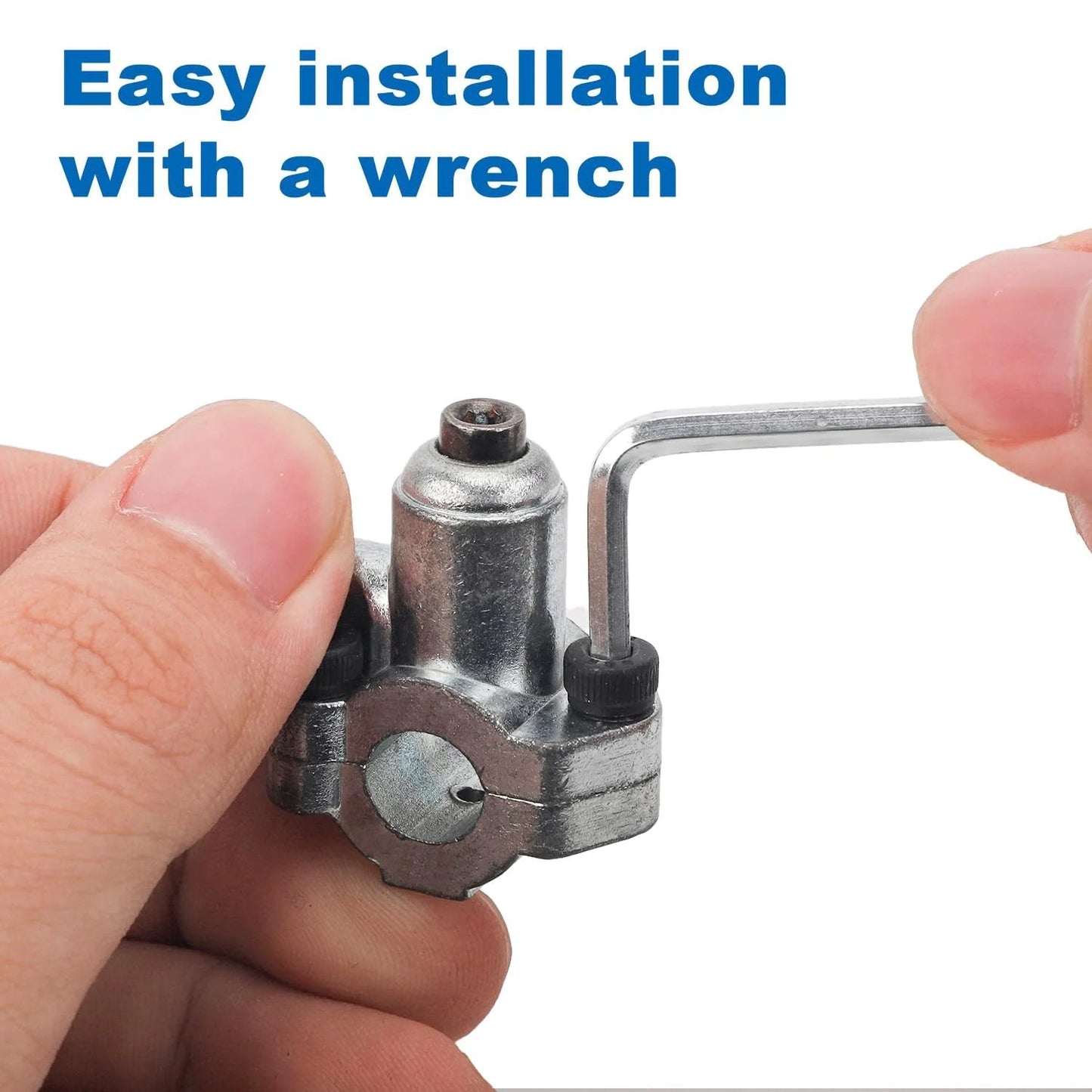 Hand installing Piercing Valve Kit for Refrigerator Lines With Two BPV 31 Valves Two Hex Keys And Four Adapters In Zinc Alloy