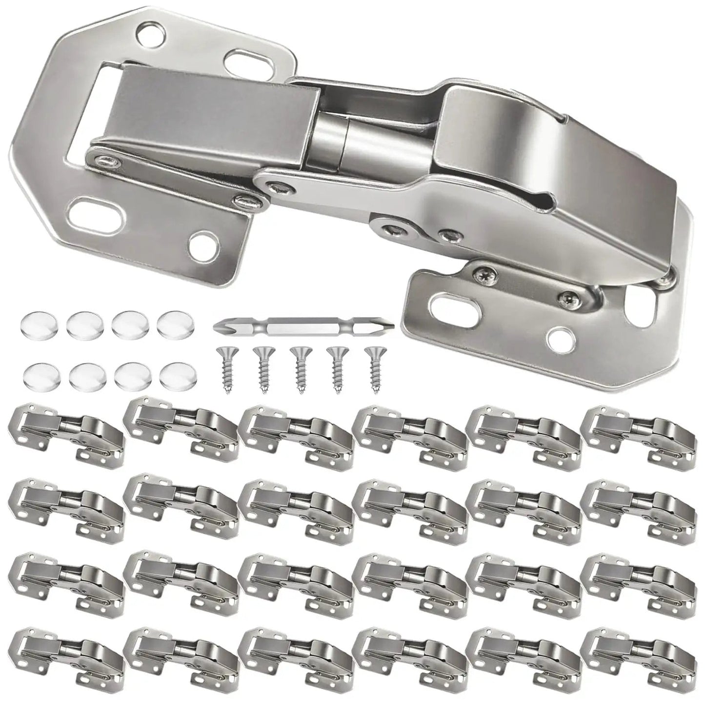 24 Pack Hidden Hinges Soft Close Surface Mount Concealed Cabinet Hinges For Frameless Kitchen Cabinets No Pre Drill Holes Easy Install