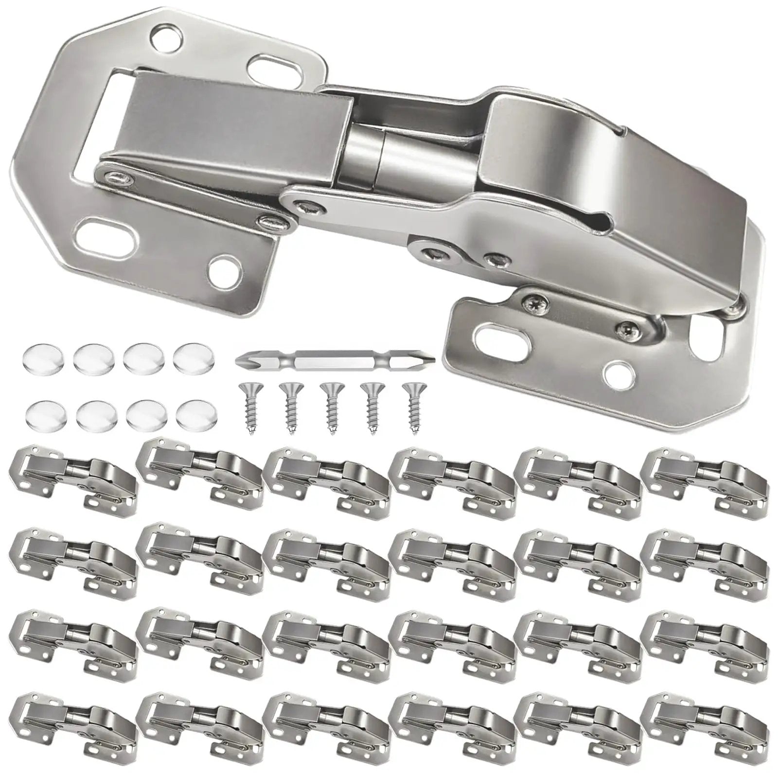 24 Pack Hidden Hinges Soft Close Surface Mount Concealed Cabinet Hinges For Frameless Kitchen Cabinets No Pre Drill Holes Easy Install