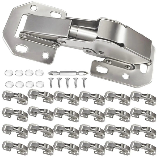 24 Pack Hidden Hinges Soft Close Surface Mount Concealed Cabinet Hinges For Frameless Kitchen Cabinets No Pre Drill Holes Easy Install