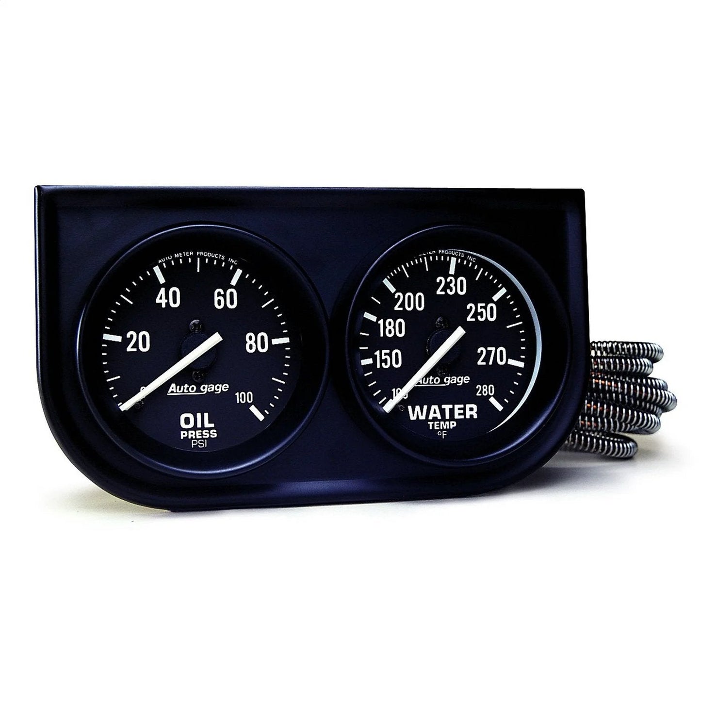 Oil And Water Mechanical Gauge Model 2392 Autogage Black With Steel Console No Electrical Power Needed 2.3125 Inch Dial