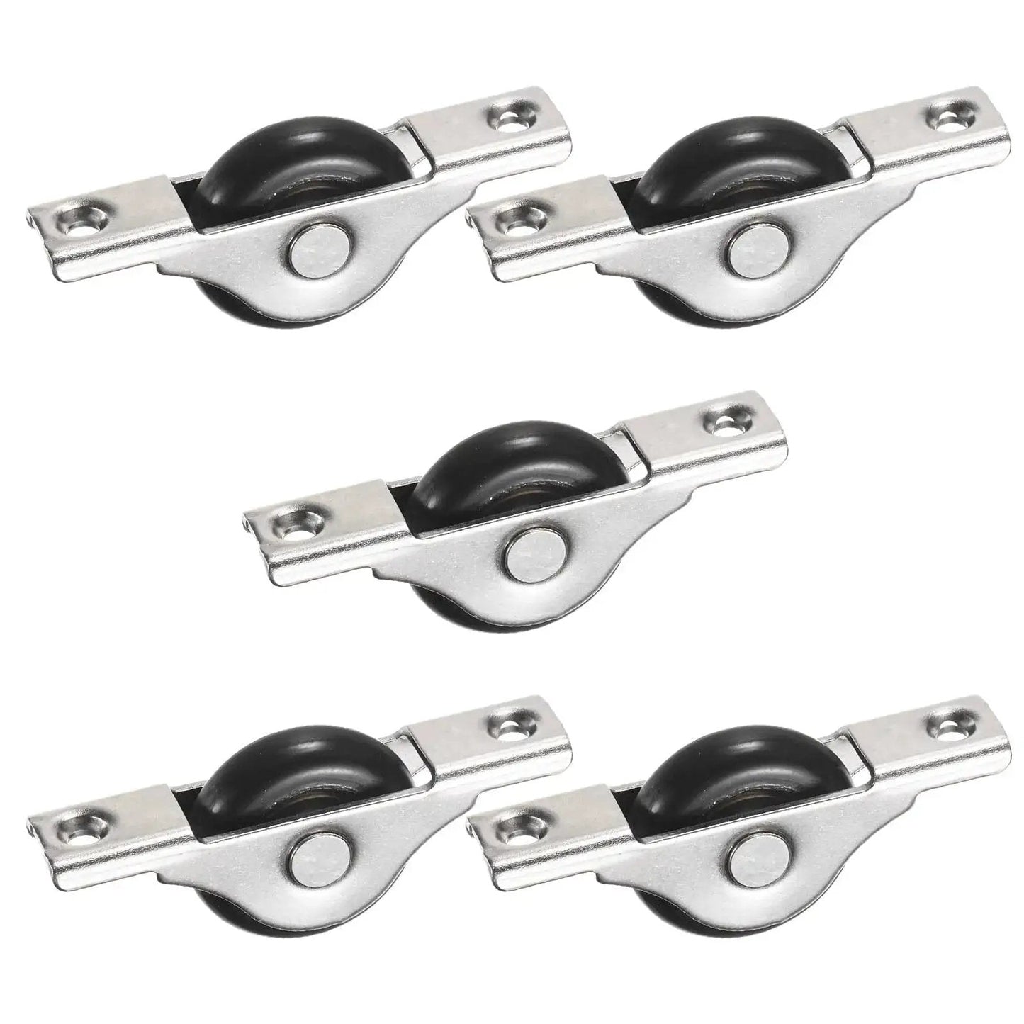 5 Pack Screen Door Rollers Set With 30Mm Nylon Wheels For Sliding Doors And Windows Replacement Patio Garage Screen Doors Durable Iron And Nylon Construction Black Finish Ideal For Wardrobes Cabinets And Other Sliding Door Applications