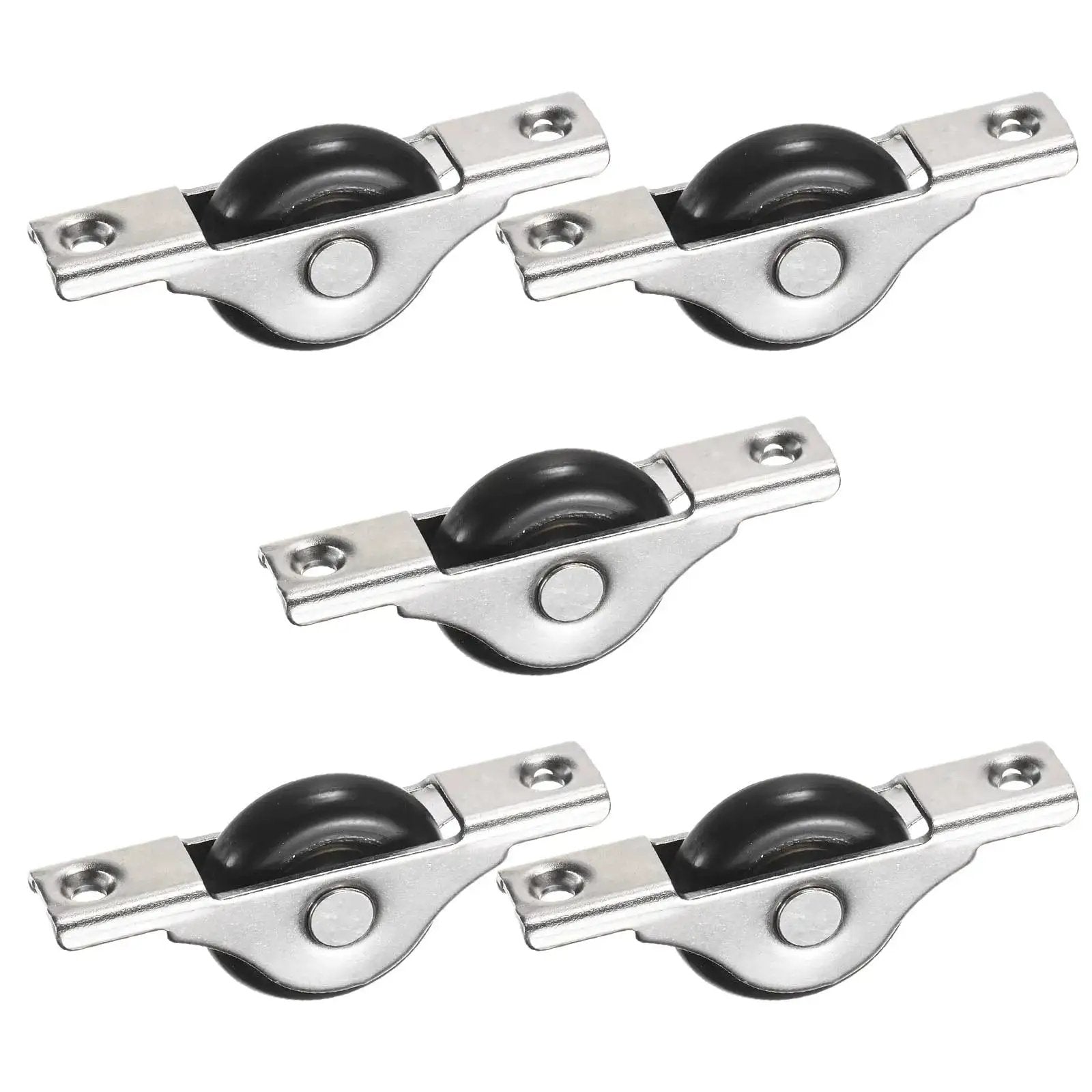 5 Pack Screen Door Rollers Set With 30Mm Nylon Wheels For Sliding Doors And Windows Replacement Patio Garage Screen Doors Durable Iron And Nylon Construction Black Finish Ideal For Wardrobes Cabinets And Other Sliding Door Applications