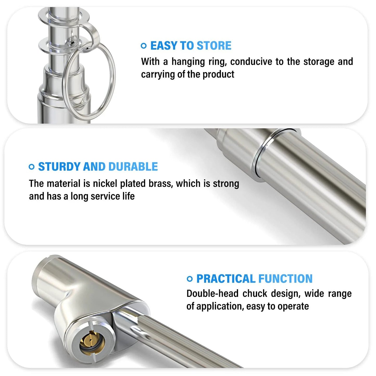 Pen Style Double Head Tire Pressure Gauge Silver 10 To 150 Psi For Cars Trucks And Motorcycles Portable Easy Read Air Pressure Tester 10 Pack features easy storage, durability, and functionality.