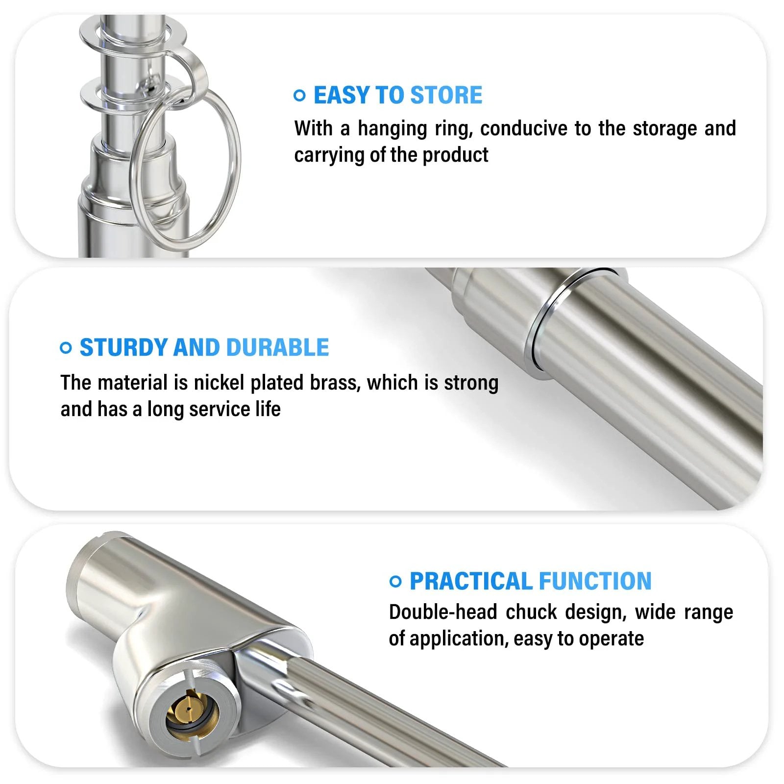 Pen Style Double Head Tire Pressure Gauge Silver 10 To 150 Psi For Cars Trucks And Motorcycles Portable Easy Read Air Pressure Tester 10 Pack features easy storage, durability, and functionality.