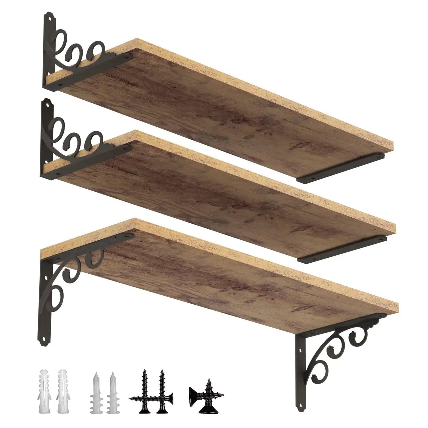 L Shaped Shelf Brackets For 8 To 10 Inch Boards Heavy Duty Metal Floating Shelf Brackets Rustic Iron Decorative Wall Brackets Black 6 Pack