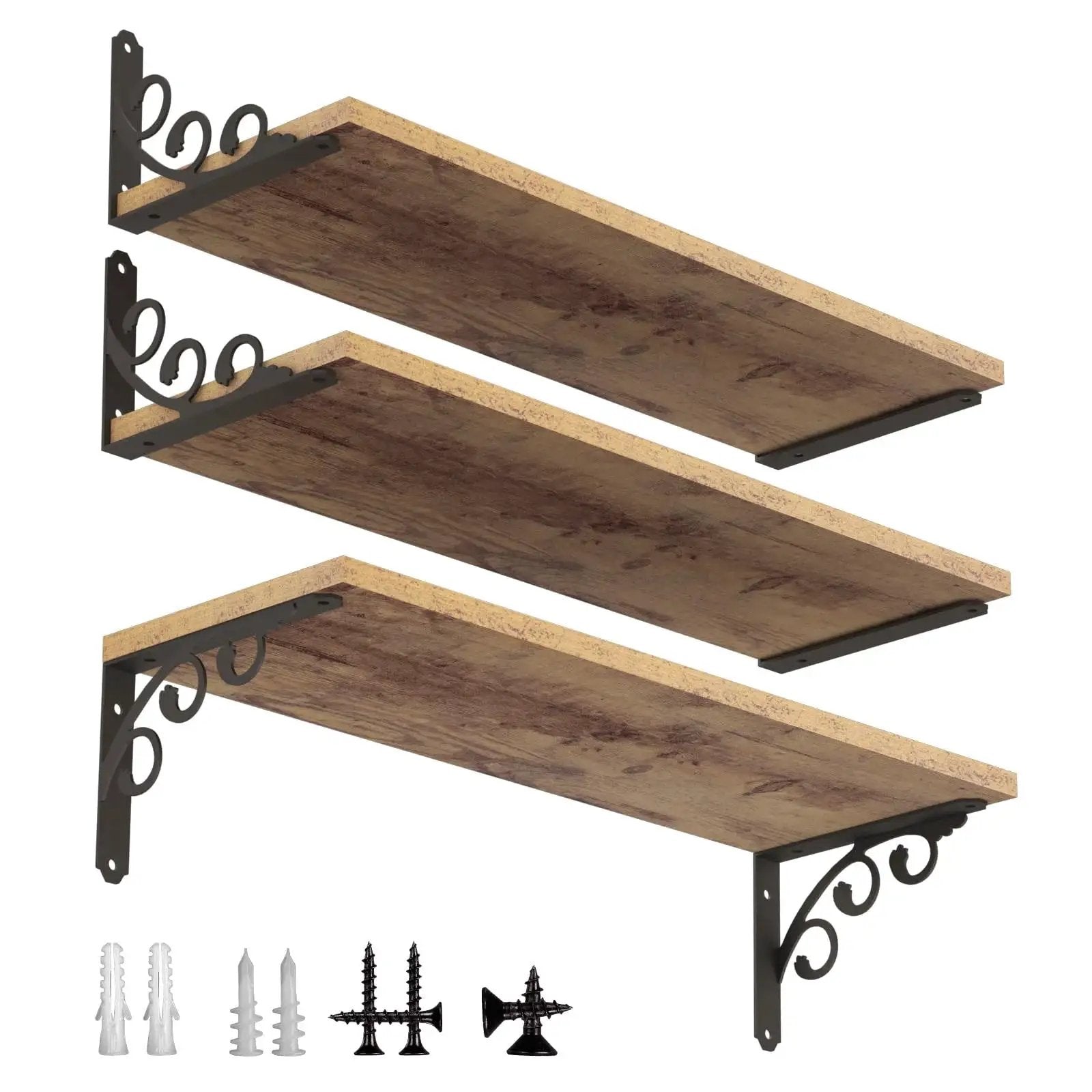 L Shaped Shelf Brackets For 8 To 10 Inch Boards Heavy Duty Metal Floating Shelf Brackets Rustic Iron Decorative Wall Brackets Black 6 Pack