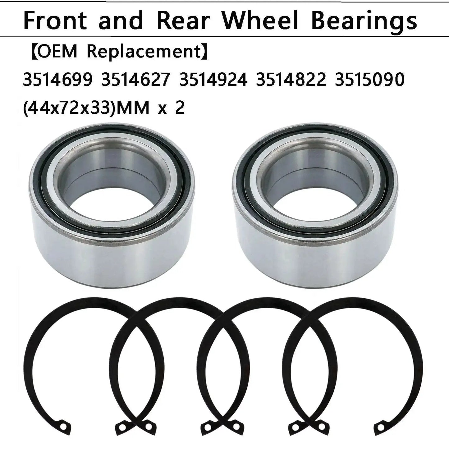 High Performance Wheel Bearing Kit For Polaris UTV And ATV Front And Rear 44 Mm ID 72 Mm OD 33 Mm Wide Fits RZR 900 1000