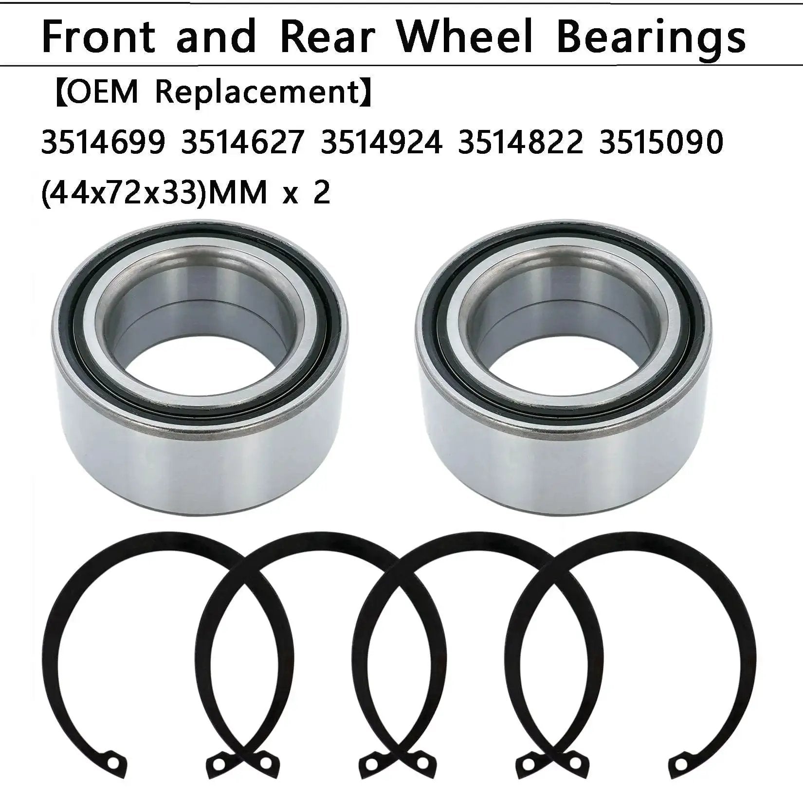 High Performance Wheel Bearing Kit For Polaris UTV And ATV Front And Rear 44 Mm ID 72 Mm OD 33 Mm Wide Fits RZR 900 1000
