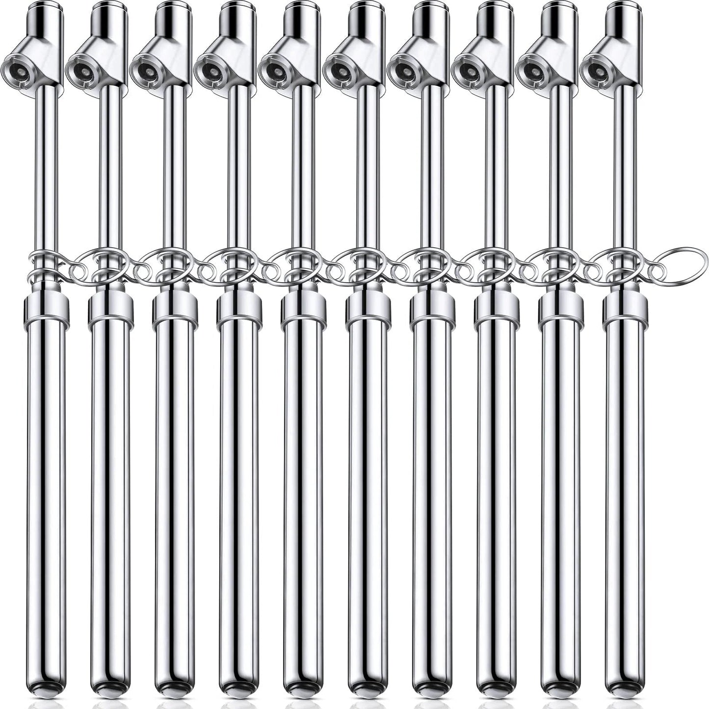 10 Pack Dual Head Tire Pressure Gauge Kit For Auto Truck Car RV And Van With Heavy Duty Build And 10 To 150 PSI Range And 1 To 10 Bar Silver Color For Easy Home Garage Use