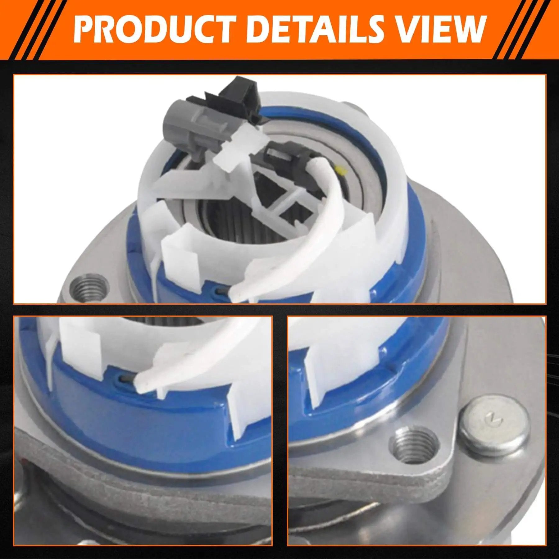 Front Wheel Hub Bearing Assembly 513179 Compatible with Chevy Impala, close-up view with ABS fit and 5-lug design