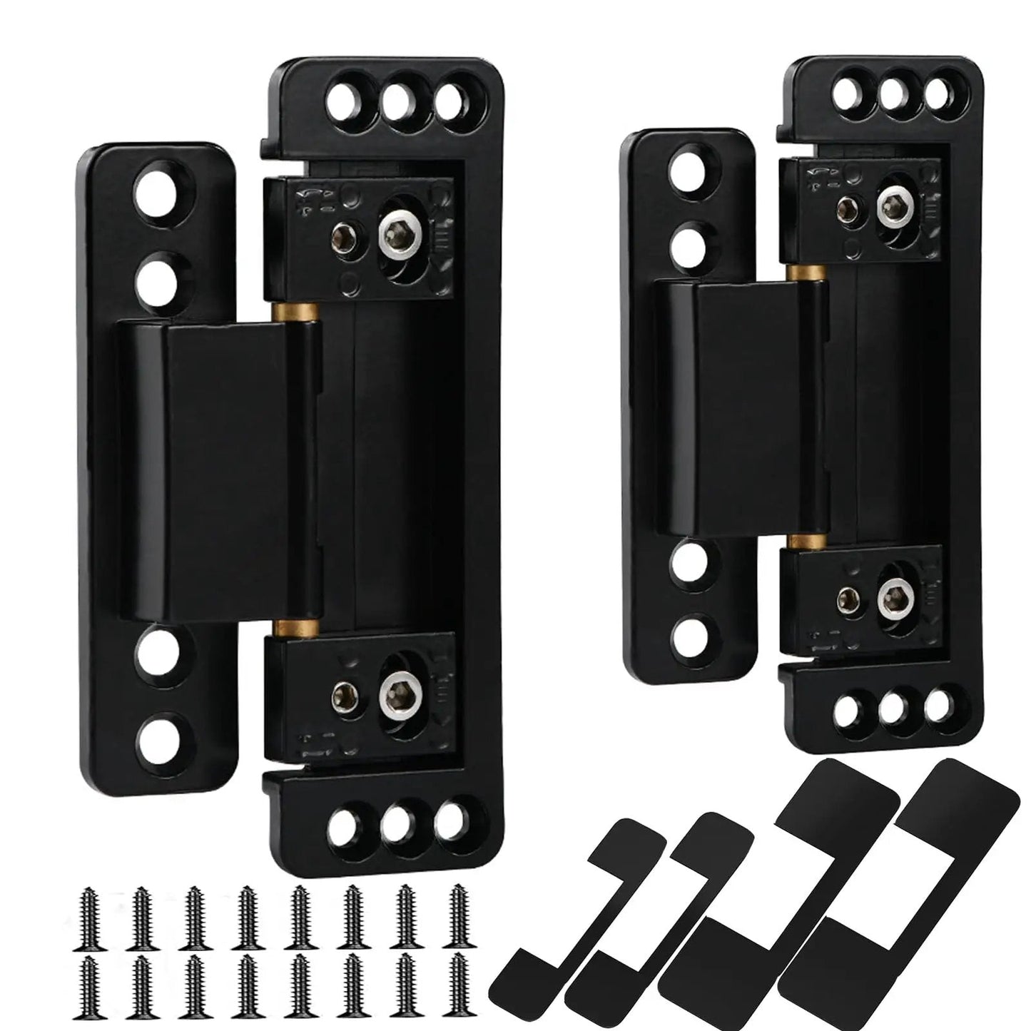 Ultra Thin Hidden Door Hinges 2 Pack Next Level Adjustable Concealed Butt Hinges For Secret Doors 110 Lb Load Bearing