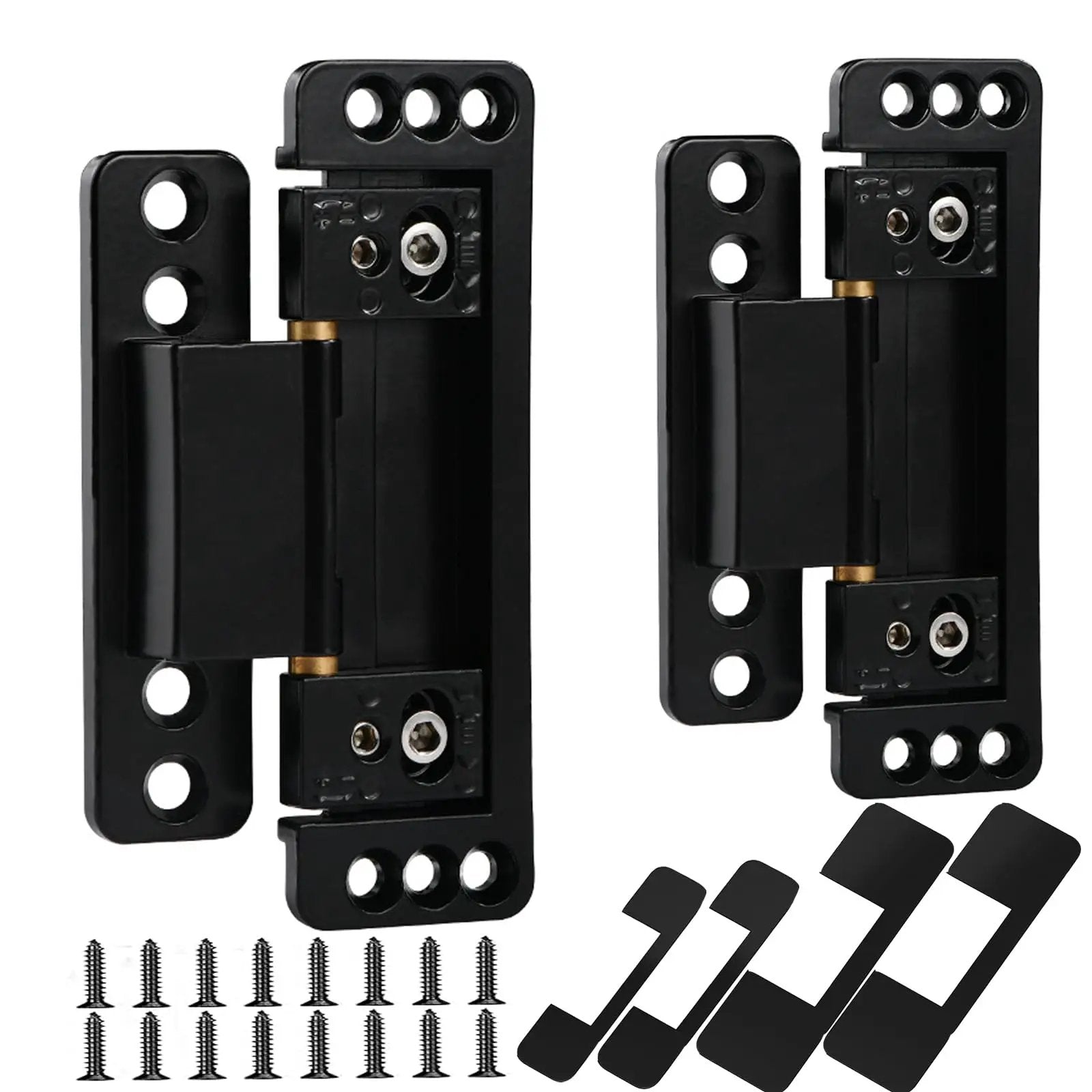 Ultra Thin Hidden Door Hinges 2 Pack Next Level Adjustable Concealed Butt Hinges For Secret Doors 110 Lb Load Bearing