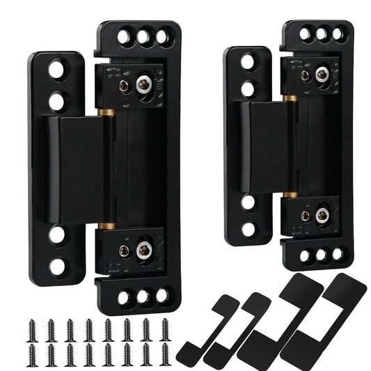Ultra Thin Hidden Door Hinges 2 Pack Next Level Adjustable Concealed Butt Hinges For Secret Doors 110 Lb Load Bearing
