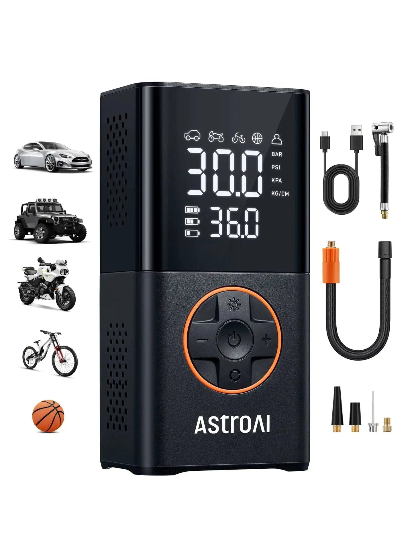 L7 Portable Tire Inflator And Cordless Mini Air Compressor with digital display, 150 PSI car tire pump for auto, motorcycles, bikes