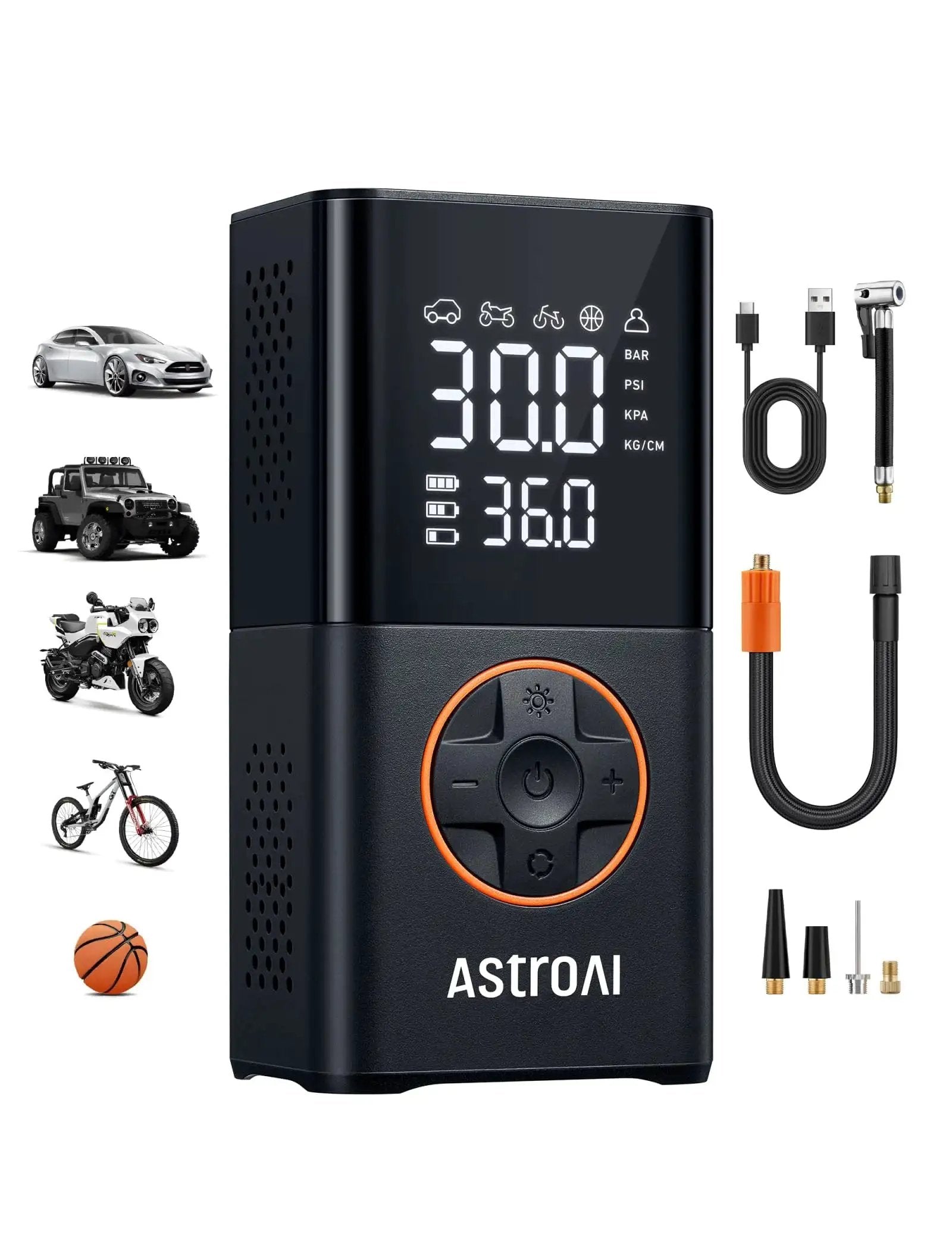 L7 Portable Tire Inflator And Cordless Mini Air Compressor with digital display, 150 PSI car tire pump for auto, motorcycles, bikes