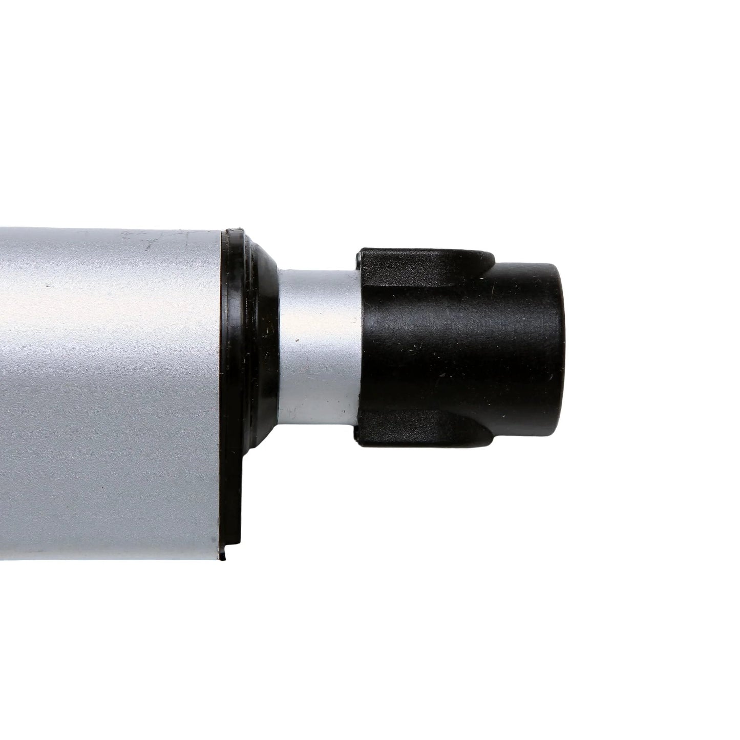 Close-up of FY031 Linear Actuator For Power Recliner Lift Chairs Replacement Motor JDR OEM, 178mm Stroke, black connector end