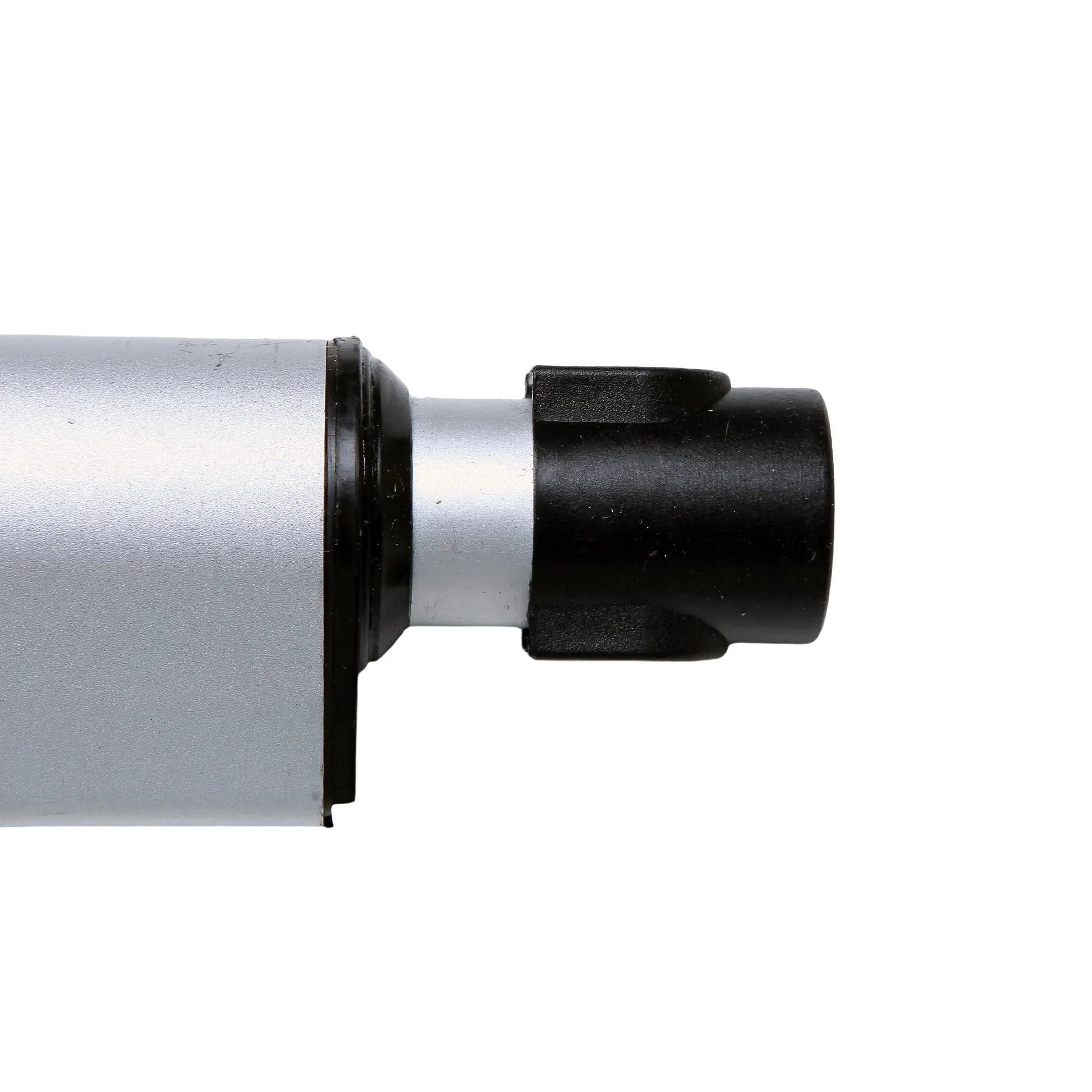 Close-up of FY031 Linear Actuator For Power Recliner Lift Chairs Replacement Motor JDR OEM, 178mm Stroke, black connector end