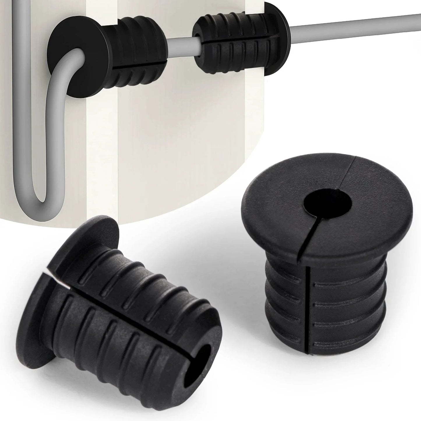 Two Pack Silicone Wall Bushing For Three Quarter Inch Holes In Walls And Panels, Waterproof Pass Through Grommet, installed view