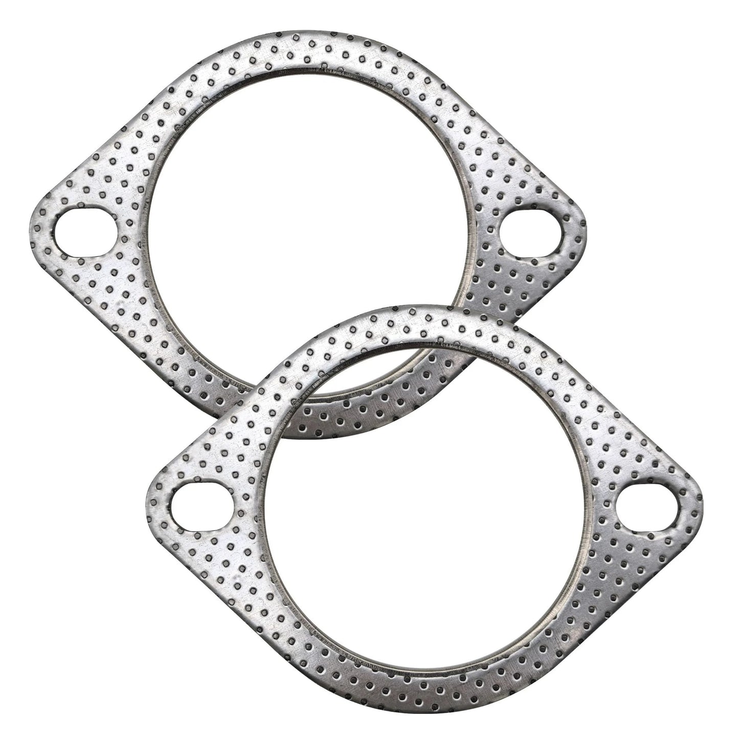 3 Inch Exhaust Gasket For Muffler Flange And Manifold, 2 Bolt, High Temperature Graphite With Fire Ring, 77mm ID, 2 Pcs, Fits Automotive And Truck Exhaust Systems