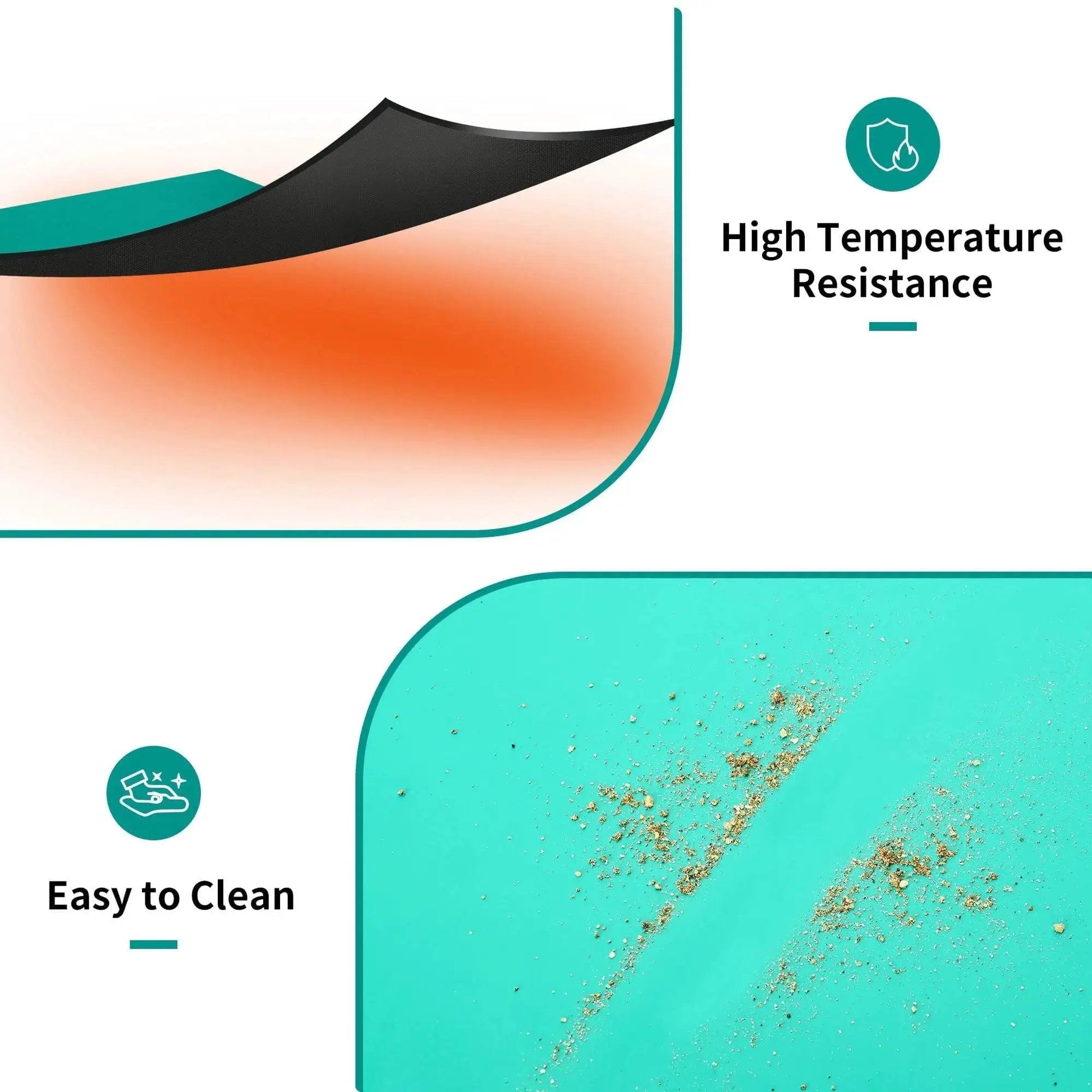 Close-up of Large ESD Grounding Desk Mat Roll 23.6 By 118 Inches High Temperature Anti Static Rubber Pad with dust, green color