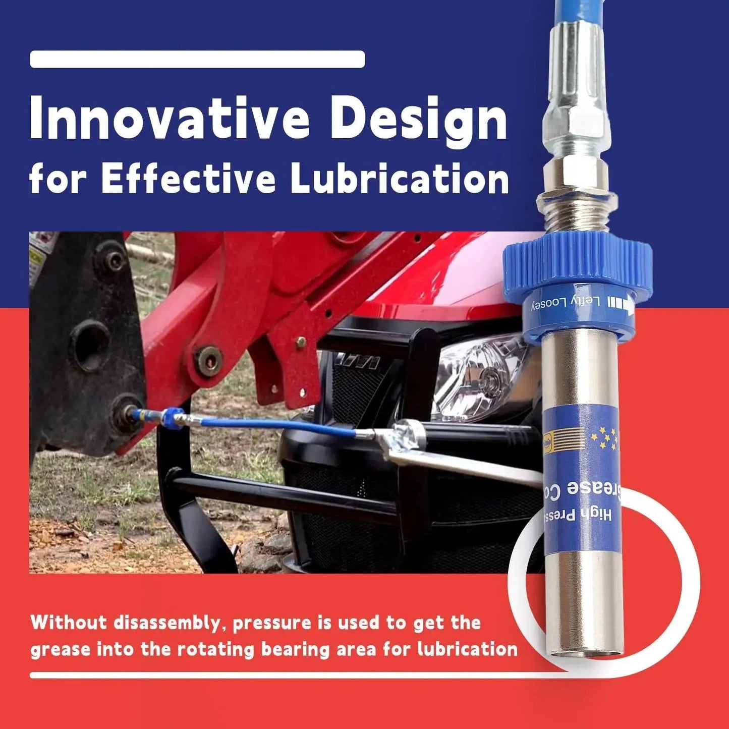 Heavy Duty High Pressure Grease Coupler For Lube Pro Plus And All Grease Guns 8th Gen Lock Clamp Quick Release Extension Adapter with nozzle