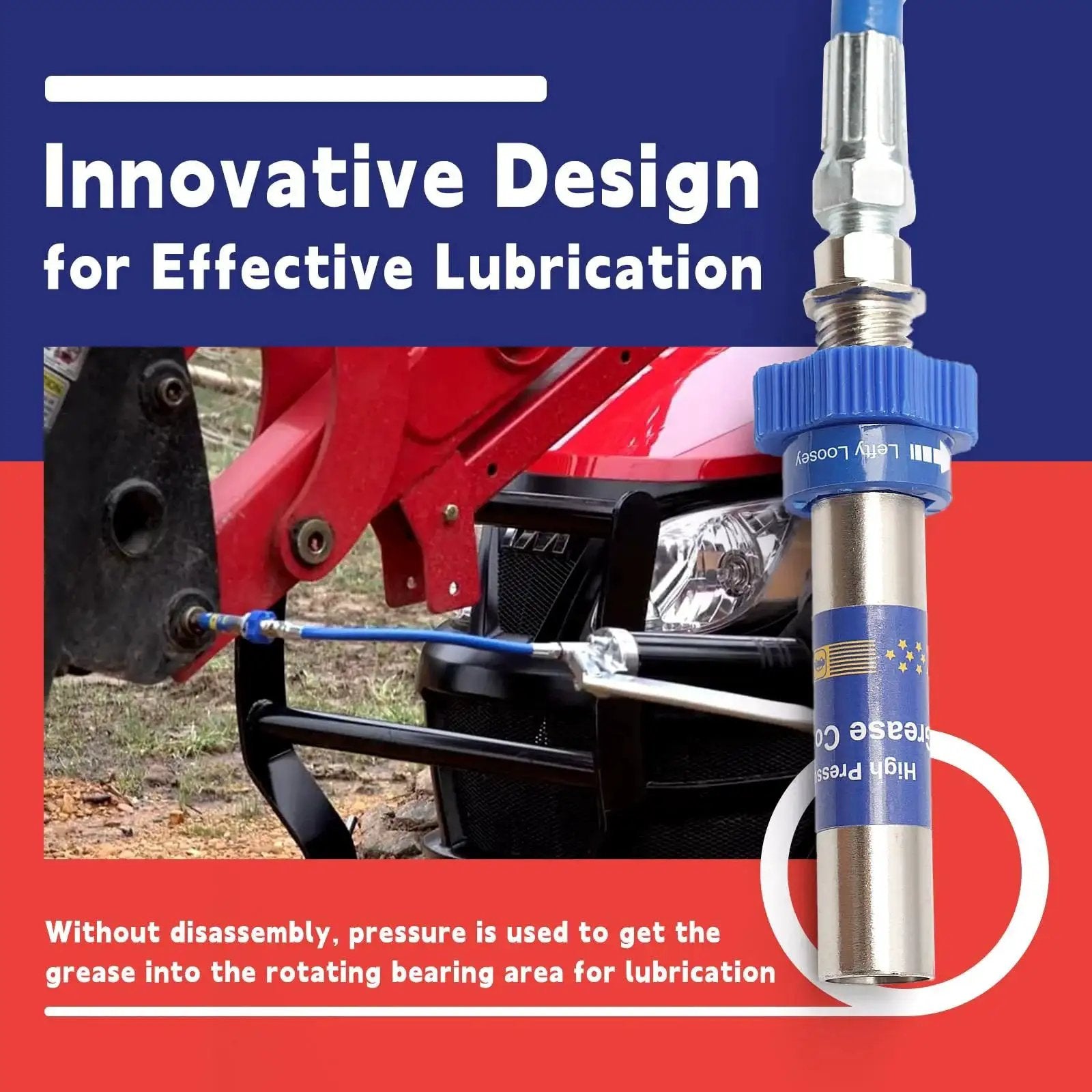 Heavy Duty High Pressure Grease Coupler For Lube Pro Plus And All Grease Guns 8th Gen Lock Clamp Quick Release Extension Adapter with nozzle