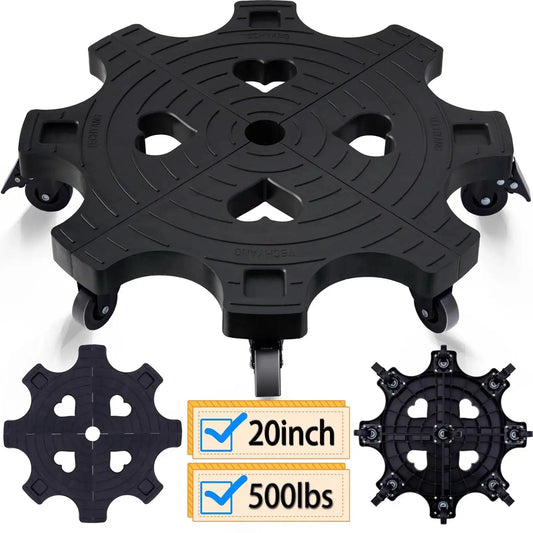20 Inch Heavy Duty Rolling Plant Caddy With Casters For Indoor And Outdoor Use, large plant dolly with 9 wheels, heart design