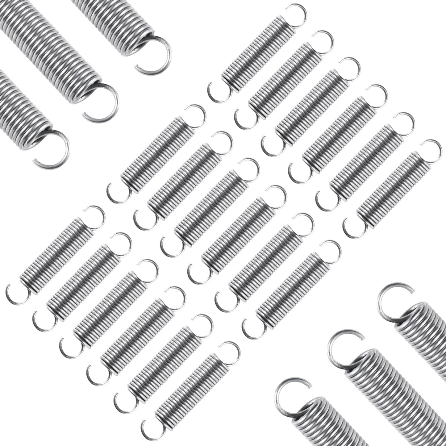 18 Pack Stainless Steel Extension Springs With Hook Ends, 0.047 Inch Wire, 0.4 Inch Outer Diameter, 2 Inch Length, 304 Stainless Steel, Rust Resistant, Durable Elastic Springs For Garage Tools, Crafts, And Projects