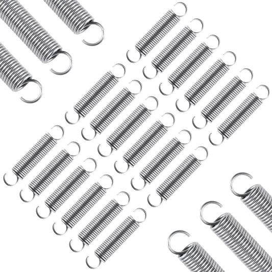 18 Pack Stainless Steel Extension Springs With Hook Ends, 0.047 Inch Wire, 0.4 Inch Outer Diameter, 2 Inch Length, 304 Stainless Steel, Rust Resistant, Durable Elastic Springs For Garage Tools, Crafts, And Projects