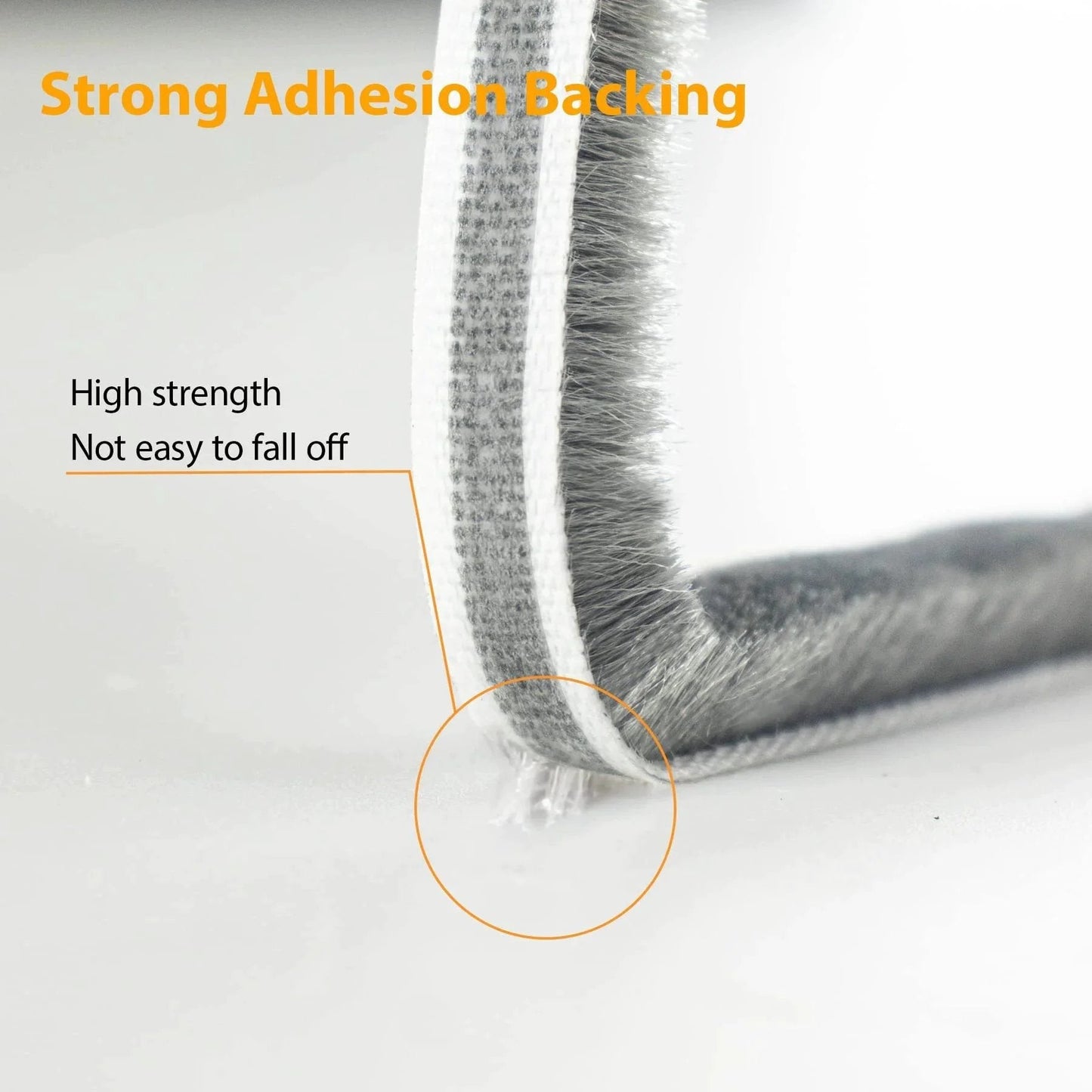 Close-up of Weather Stripping For Doors And Windows Self Adhesive Door Seal 39.4 Ft Long 0.35 Inch Thick Brush Insulation