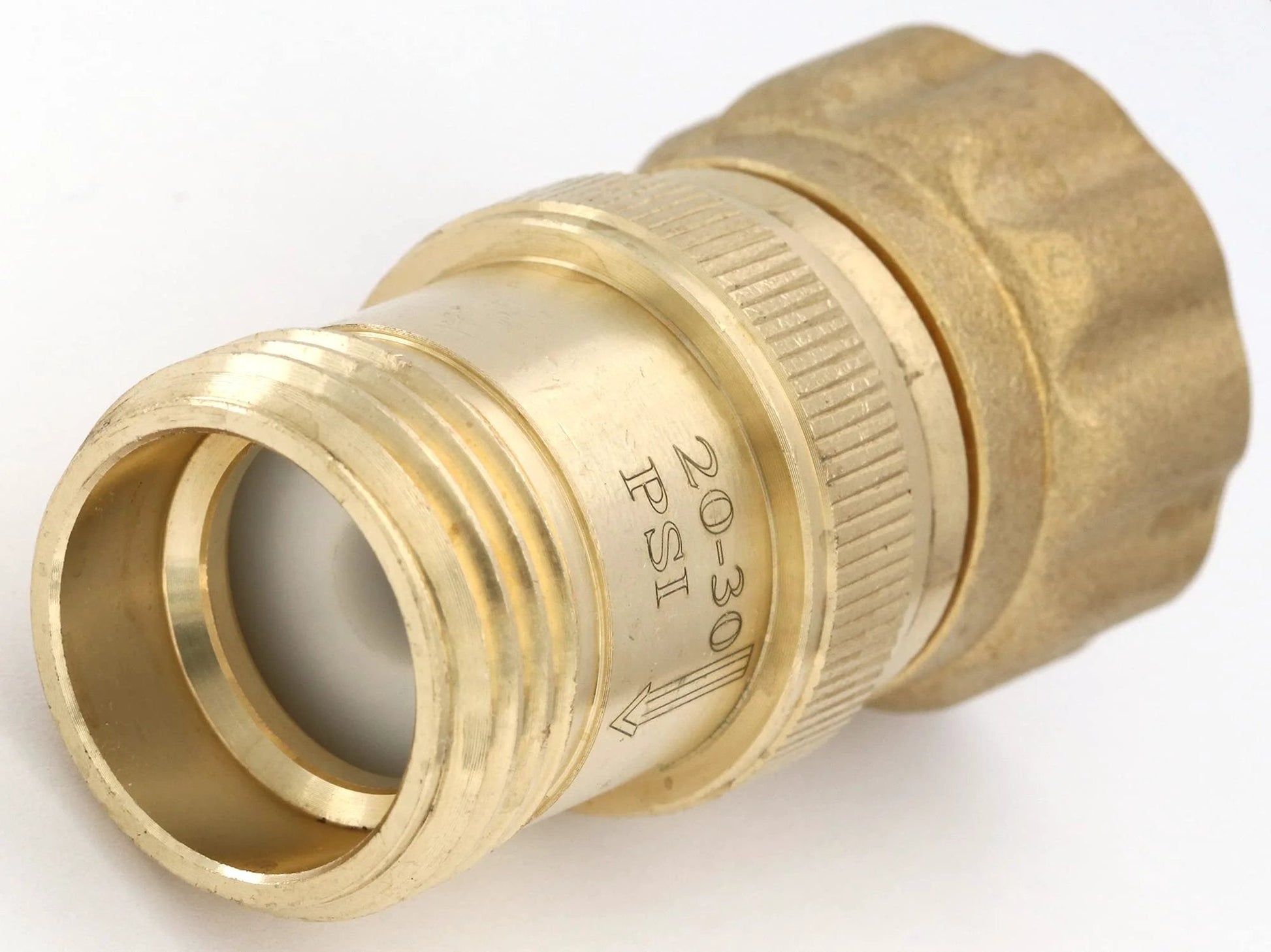 Lead Free Brass Water Pressure Regulator For Drip Irrigation Systems Three Quarter Inch Hose Thread Ensures 20 To 30 PSI Output