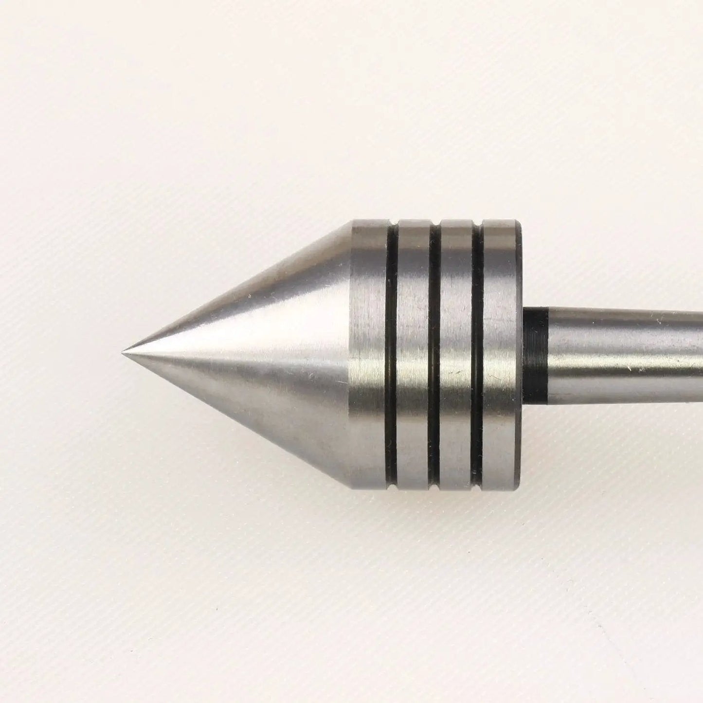 Side view of Revolving Live Tailstock Center With 60 Degree Point For Wood Lathe, 1MT Tailstock Mount, steel body by Hurricane Turning Tools.