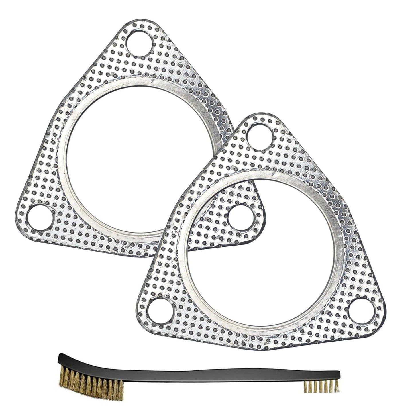 3 Inch Exhaust Gasket Set For 3 Bolt 76.2mm Flanges With Graphite And Fire Ring 2 Pack Precise 103.5mm Bolt Center Spacing Replacement For Muffler Manifold Header Collector In Heavy Duty Automotive Use