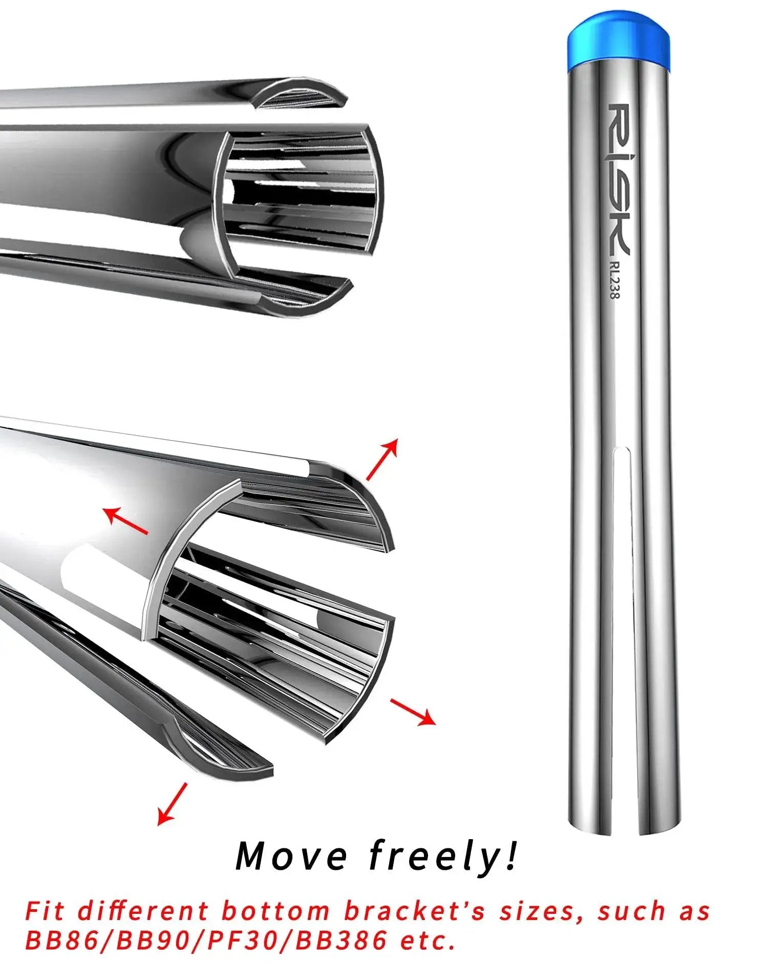 Press In Bearing Removal Tool for Bicycle Bottom Bracket BB86 PF30 BB92 stainless steel close-up with enhanced percussion head
