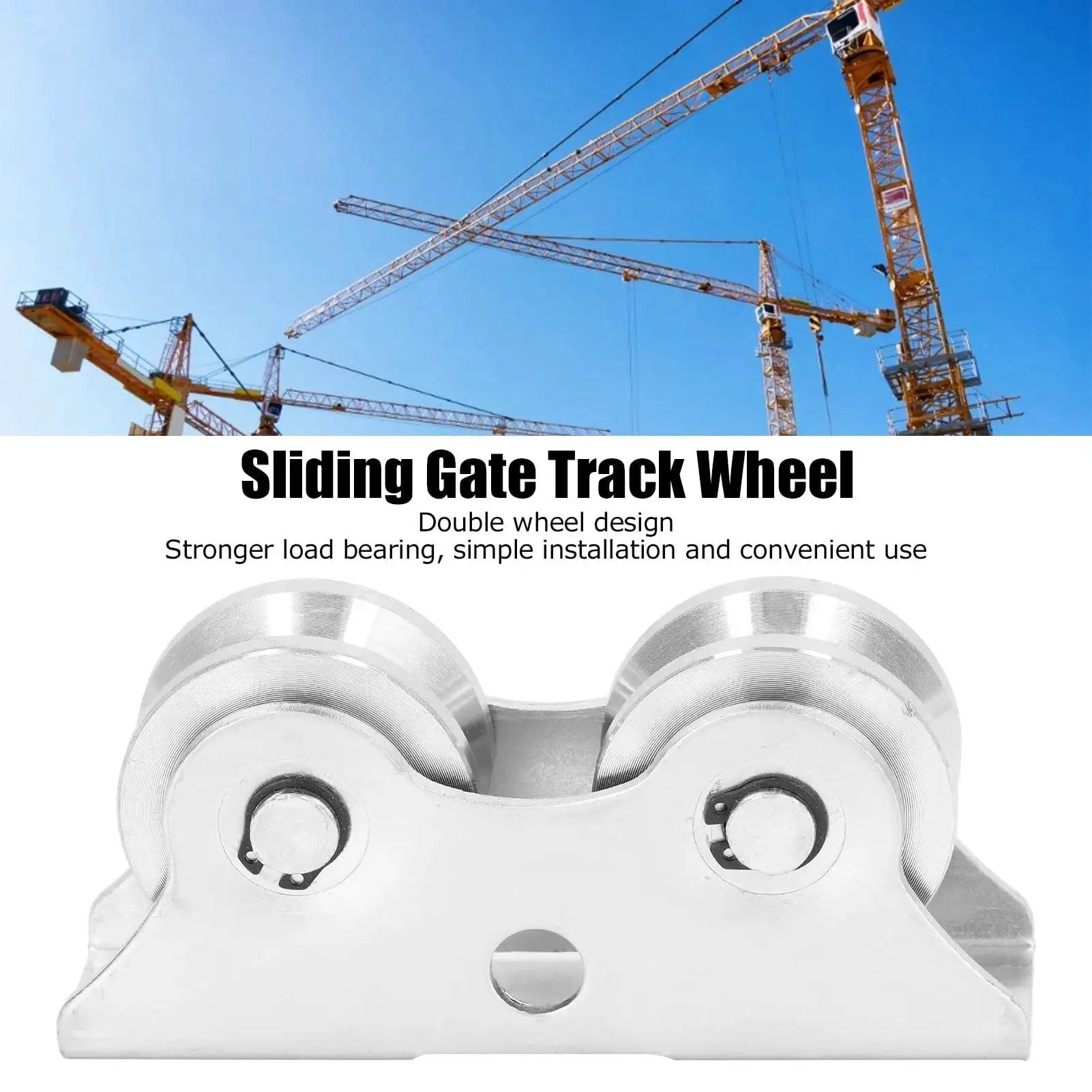 Groove Wheel V Shaped Detachable Track Gate Wheels With Double Bearing Caster And Bracket Made Of 45 Steel Heavy Duty Rigid