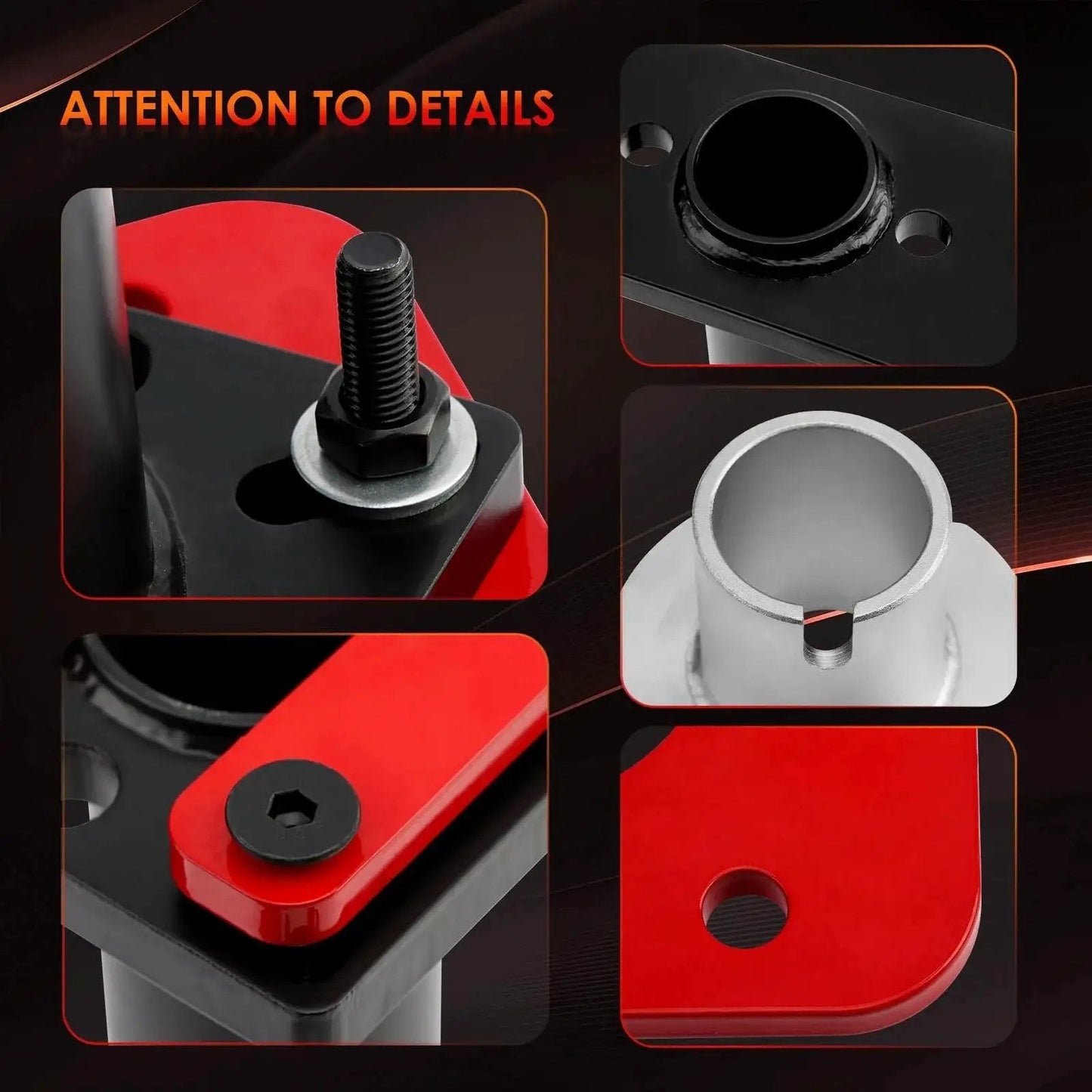 Close-up of Rear Axle Bearing Puller And Installer Kit For ABS Tone Ring And Wheel Bearing Removal with red and black components