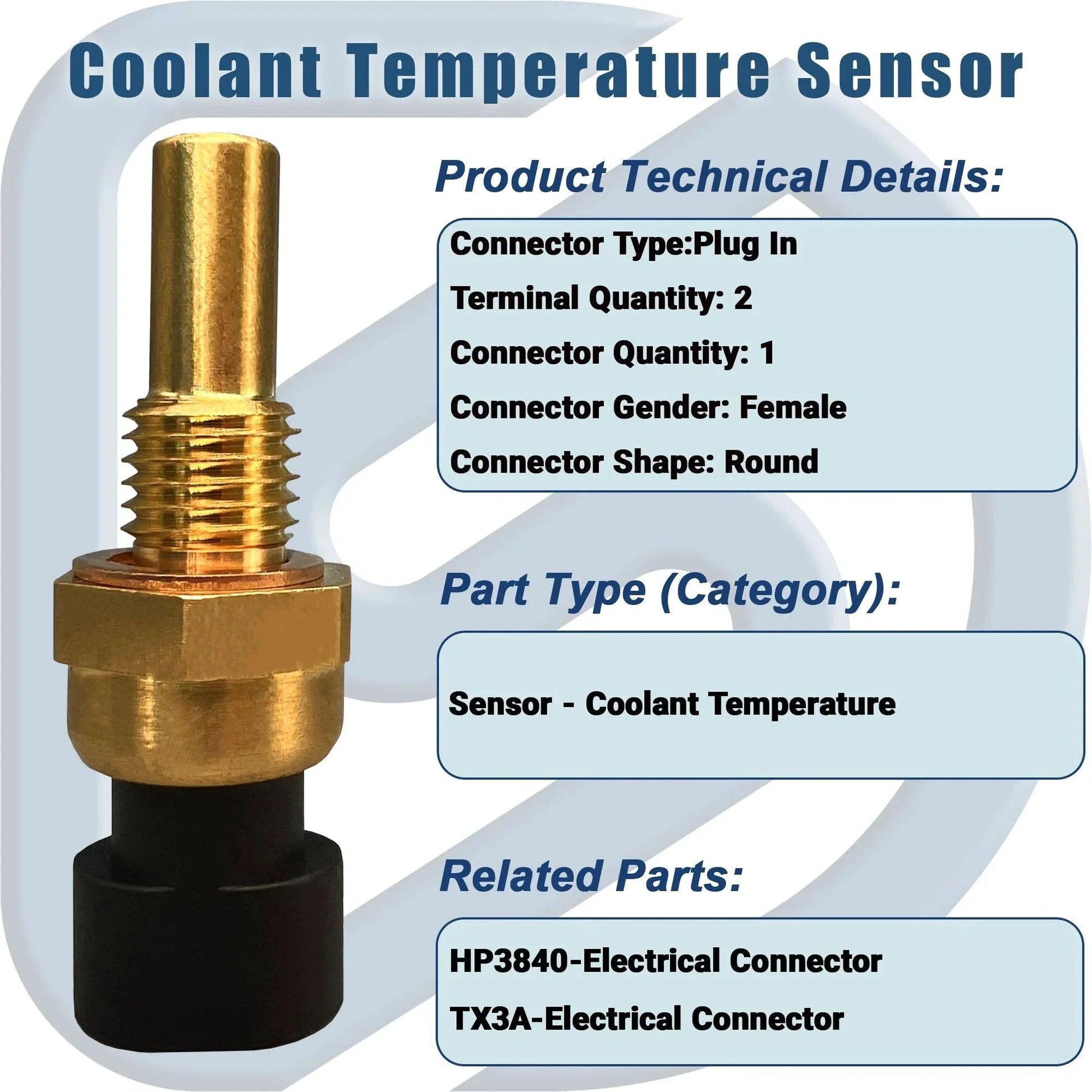 Engine Coolant Temperature Sensor With Pigtail Connector Fits Buick LaCrosse, Chevy Silverado, GMC Yukon and more OE replacement.