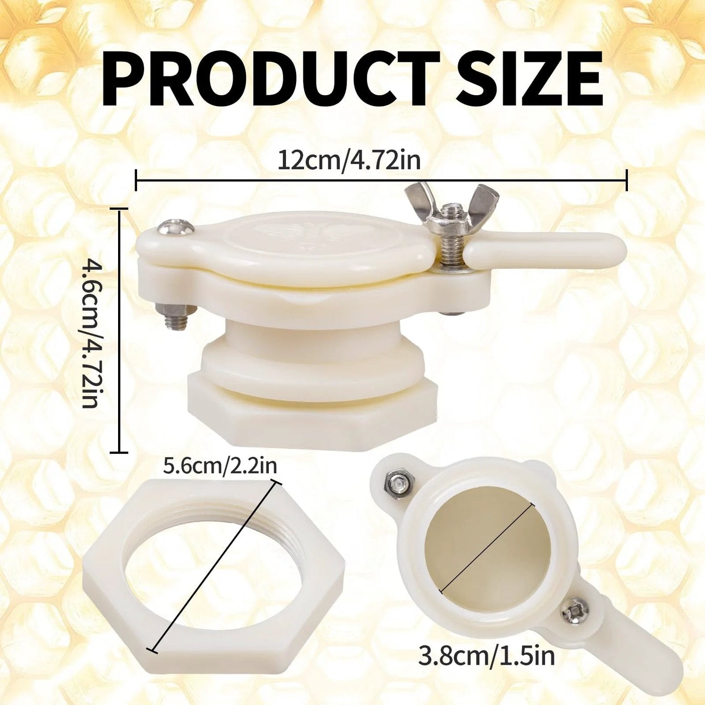 Beekeeping Honey Gate Valve 3 Pack For 5 Gallon Buckets Food Grade Nylon Beehive Gate For Honey Extraction Bottling And Bucket Use Durable Threaded Barrel That Fits Standard Hole Size