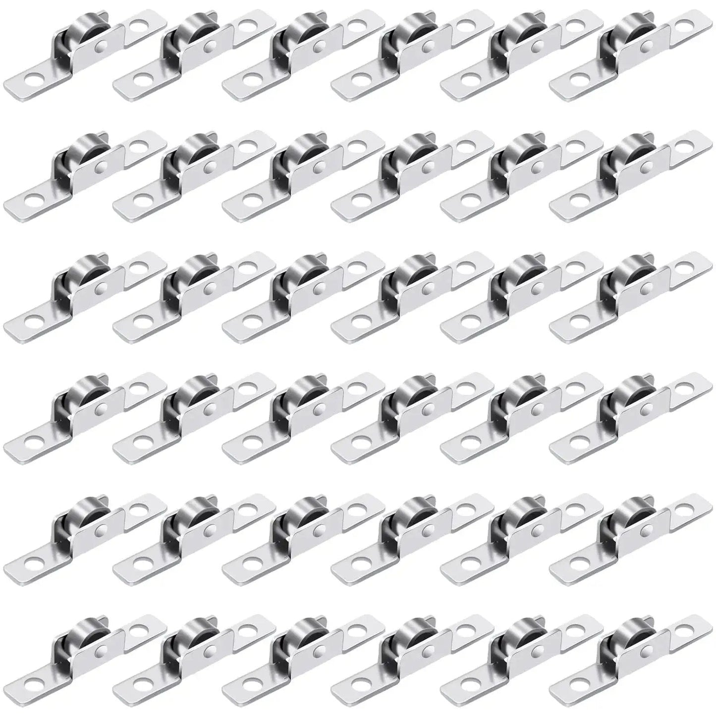 36 Pack Three Eighths Inch Metal Sliding Window Rollers With Universal Metal Axles for Windows Cabinets and Doors