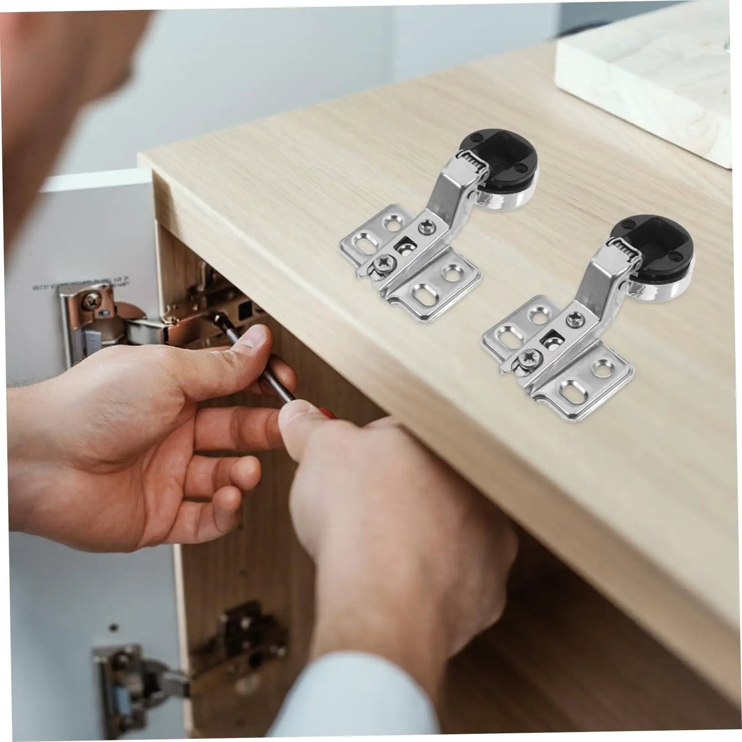 Two Pack Soft Close Cabinet Hinges With Hydraulic Damping For Frameless Cabinets Self Closing Mechanism For Kitchen Doors